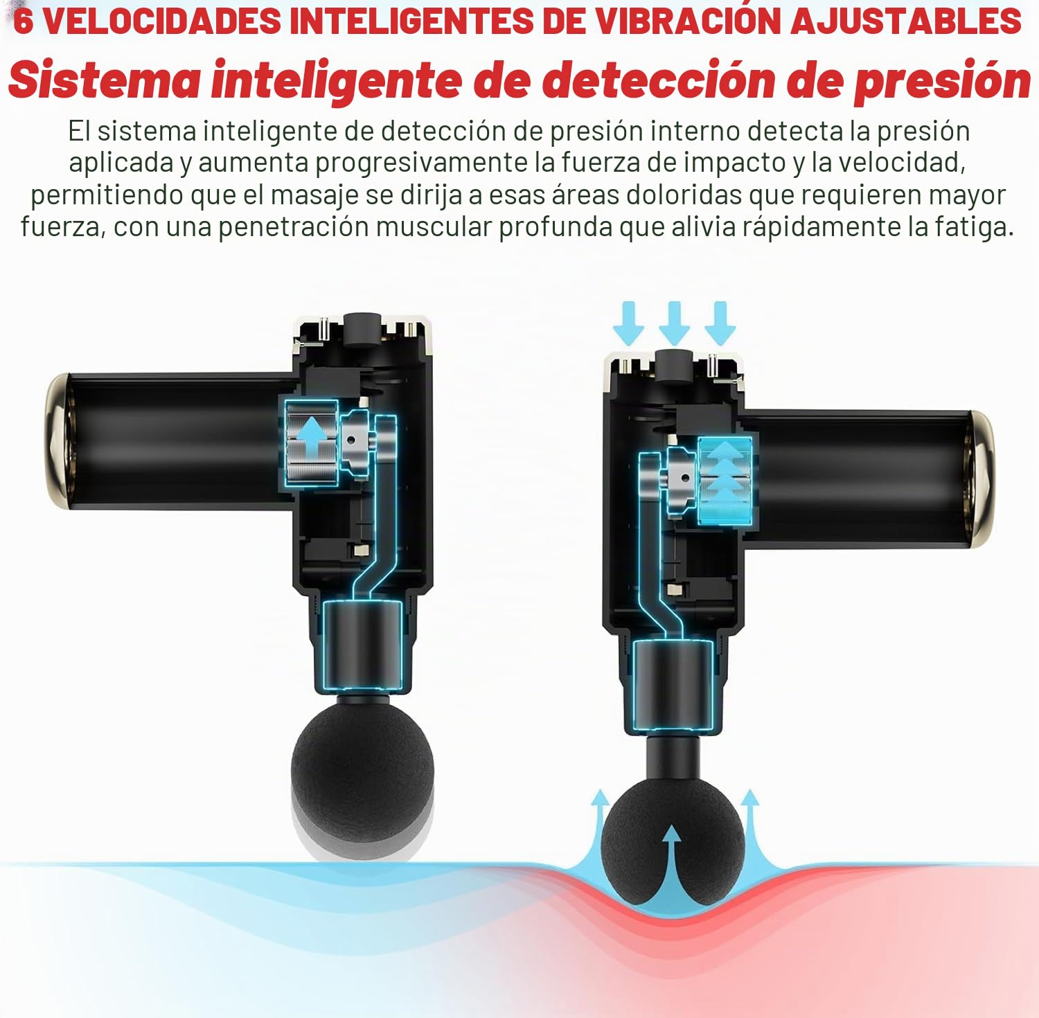 Cotsoco Pistola de masaje, Pistola de masaje muscular, Masajeador de percusión muscular con 4 cabezales de masaje, Pistola masajeadora para piernas, espalda, hombros y cuello, gran regalo.