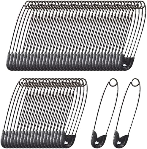 100 pines de seguridad de metal de colores de 1.2 in, marcadores de puntada de punto, pequeños pasadores de seguridad para costura de ropa,