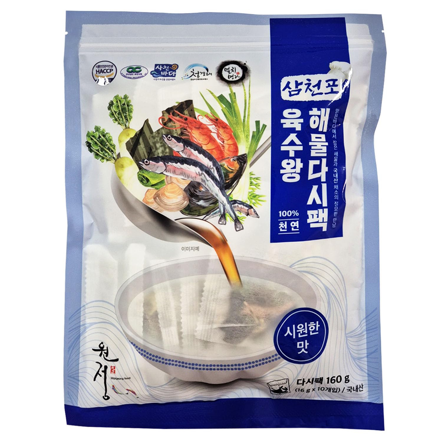 Dried Mix seafood, Anchovy Kelp Dashi Pack, Made In Korea (16gX 10Tea Bags)