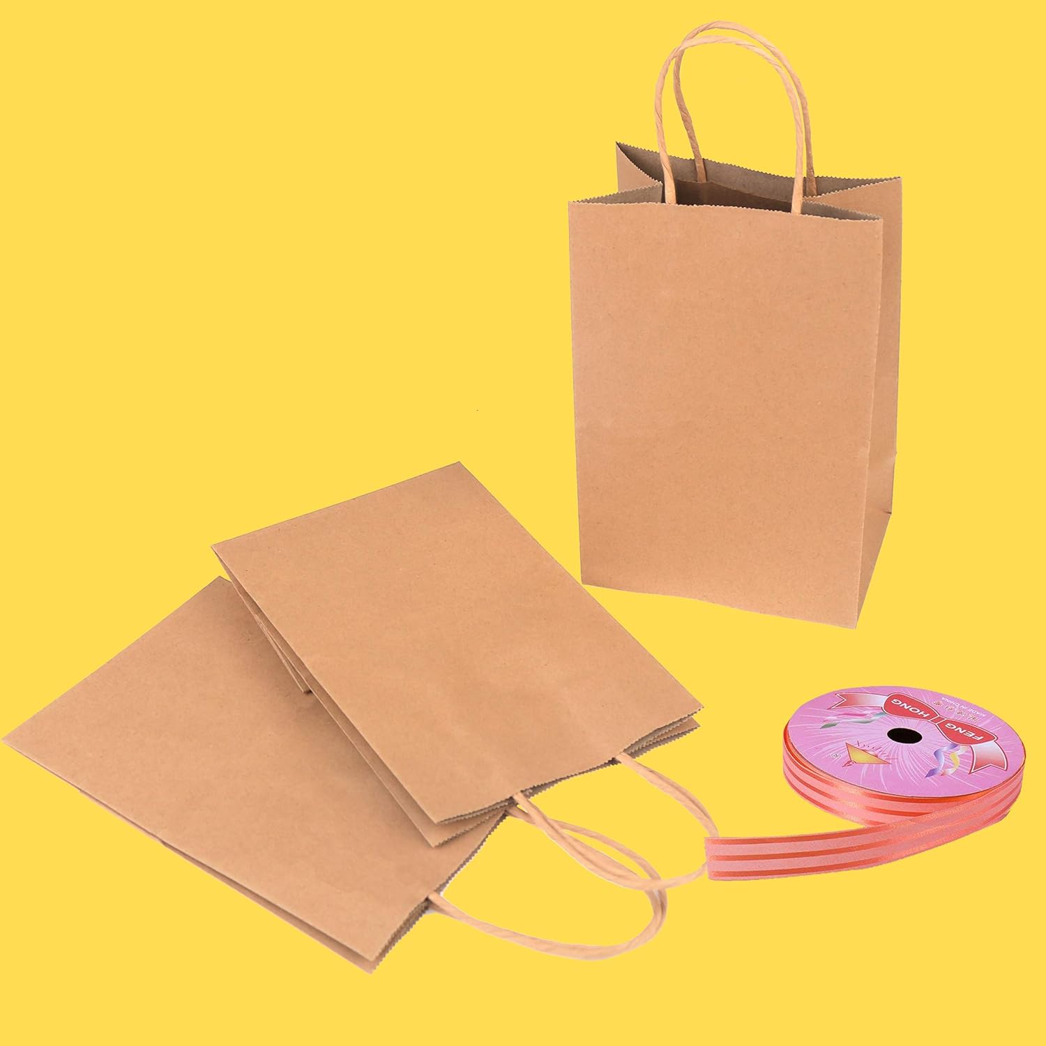 Flаѕh Dеаlѕ - 50% оƒƒ 100 Pieces Kraft Paper Bags, Goody Bags Retail Bags with Handles for Gifts, Goodies, Presents Party Supplies
