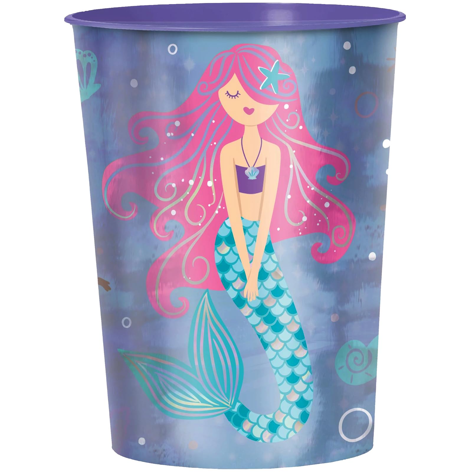 Shimmering Mermaids Favor Cup, 16 oz. - 1 Count - Vibrant & Durable Party Accessory, Perfect for Parties & Events