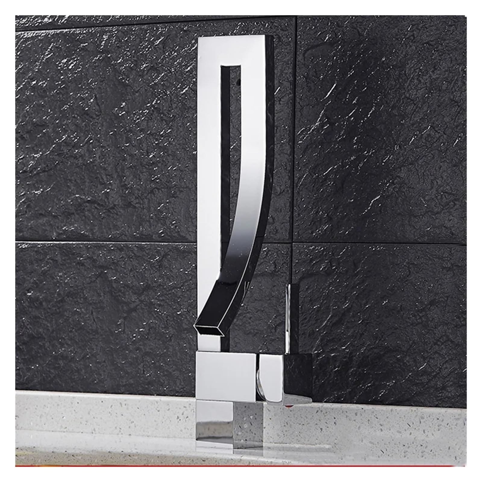 Mitigeur de lavabo carré en laiton résistant fuite robinet noir de bain