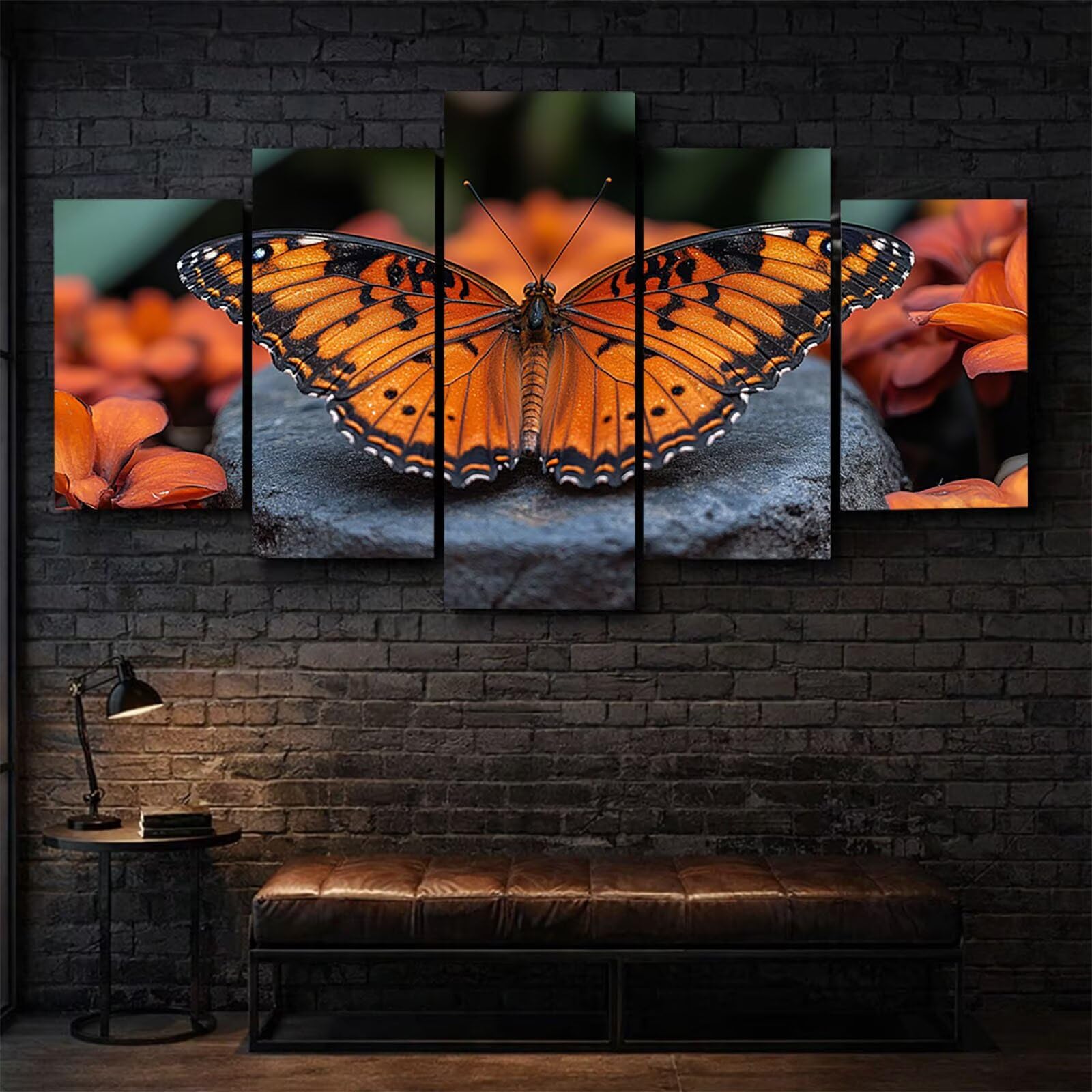 5 Pack Leuchtend Malen Nach Zahlen Erwachsene Schmetterling YCBZ-3381 | DIY Set Erwachsene mit Pinselset Acrylfarben Set Fünf Leinwand zum Bemalen Tier für Deko Wohnzimmer Geschenke für Frauen