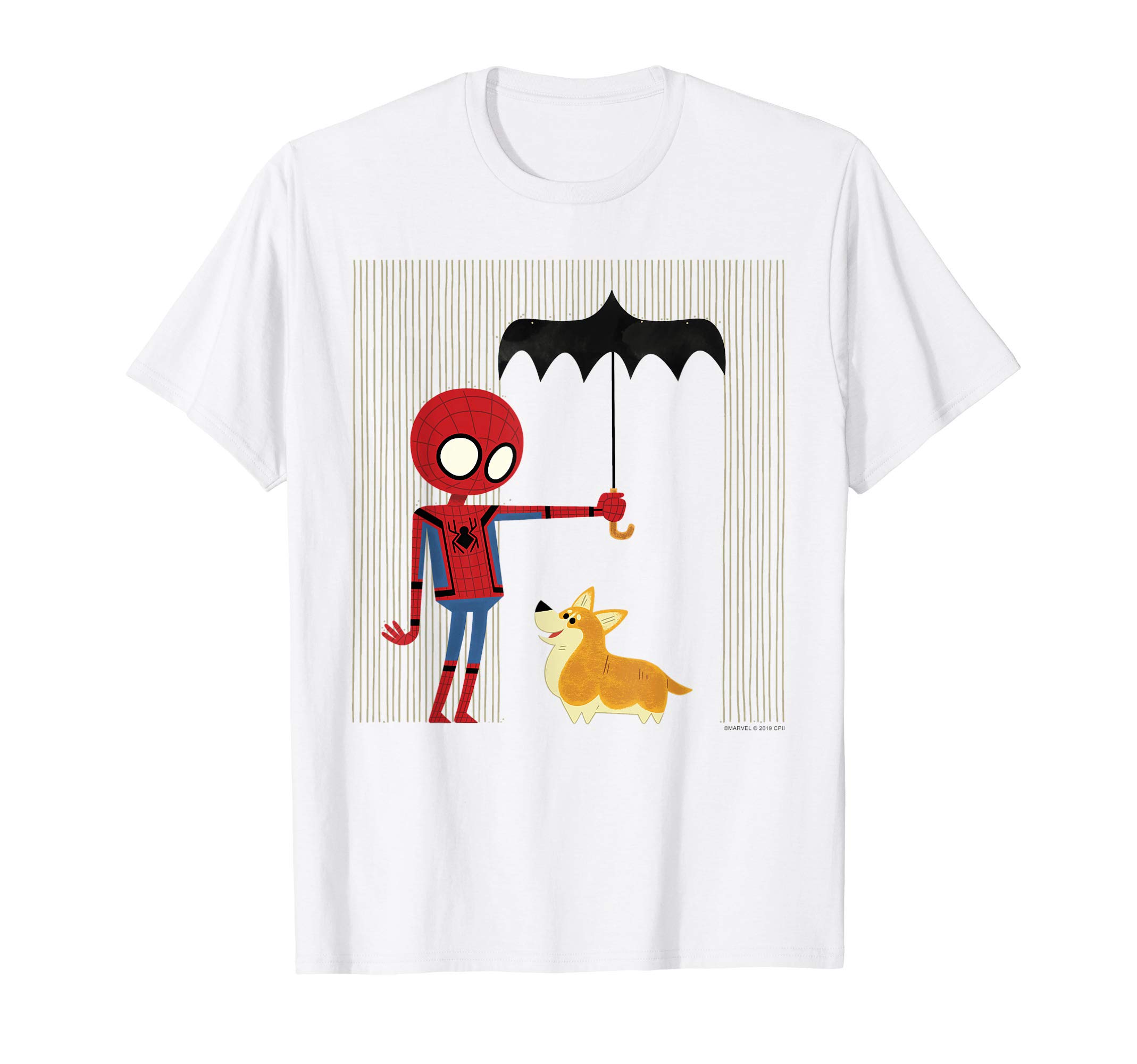 MarvelSpider-Man Far From Home Corgi In The Rain T-ShirtOEKO-TEX STANDARD 100