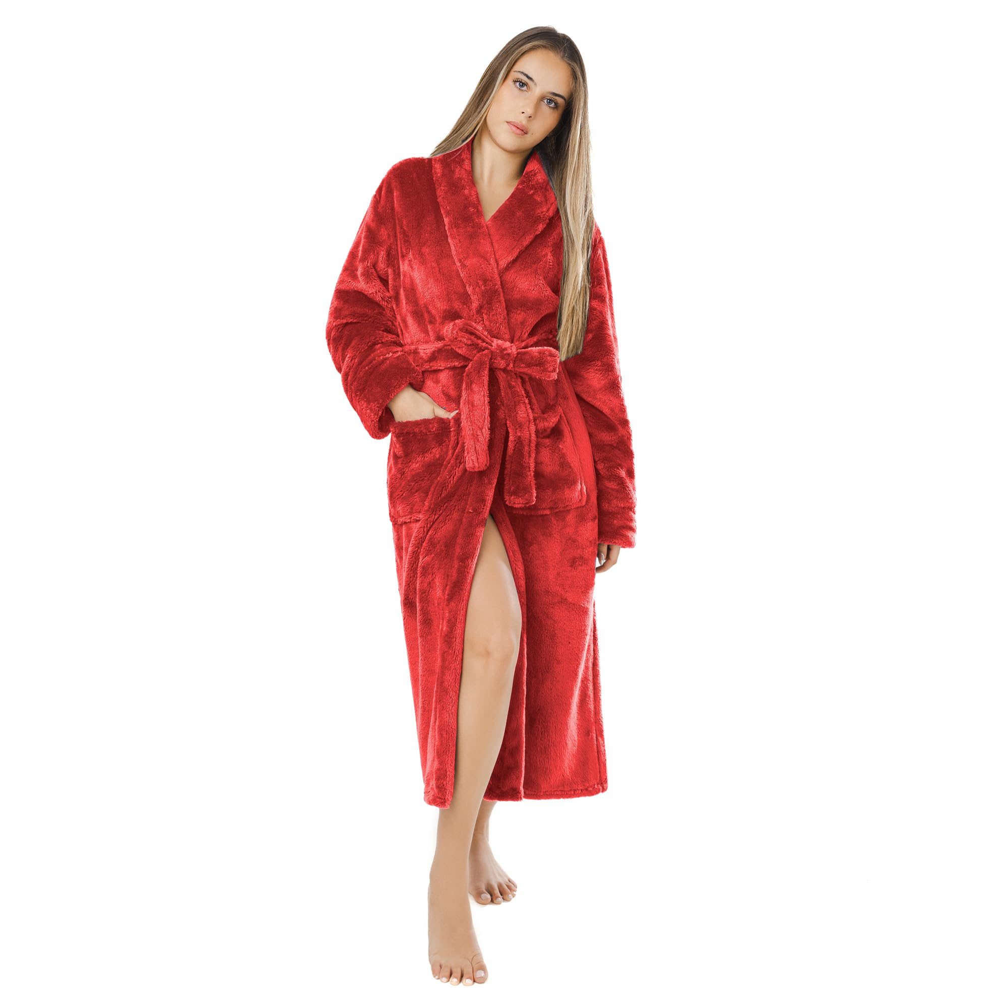 LEBENGOOD Accappatoio donna inverno – Accappatoio donna in pile, vestaglia da casa signora, coralina, accogliente, microfibra OEKO-TEX®