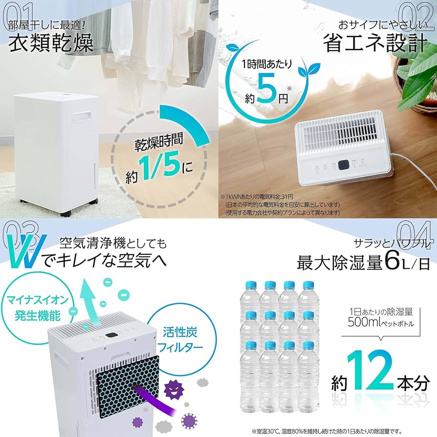 ジメジメ様  専用 Amazon | 【ジメジメ、対策。】 除湿機 衣類乾燥機 空気清浄機