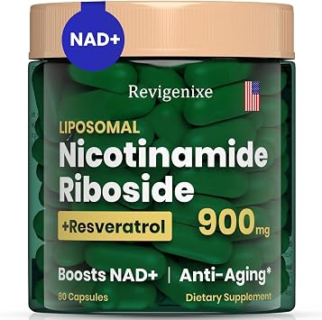 NAD+ Supplement - Liposomal Nicotinamide Riboside & Resveratrol 900mg | NAD Resveratrol Supplement for Men and Women Anti-Aging, Energy Boost, Focus Enhancement, 80 Caps