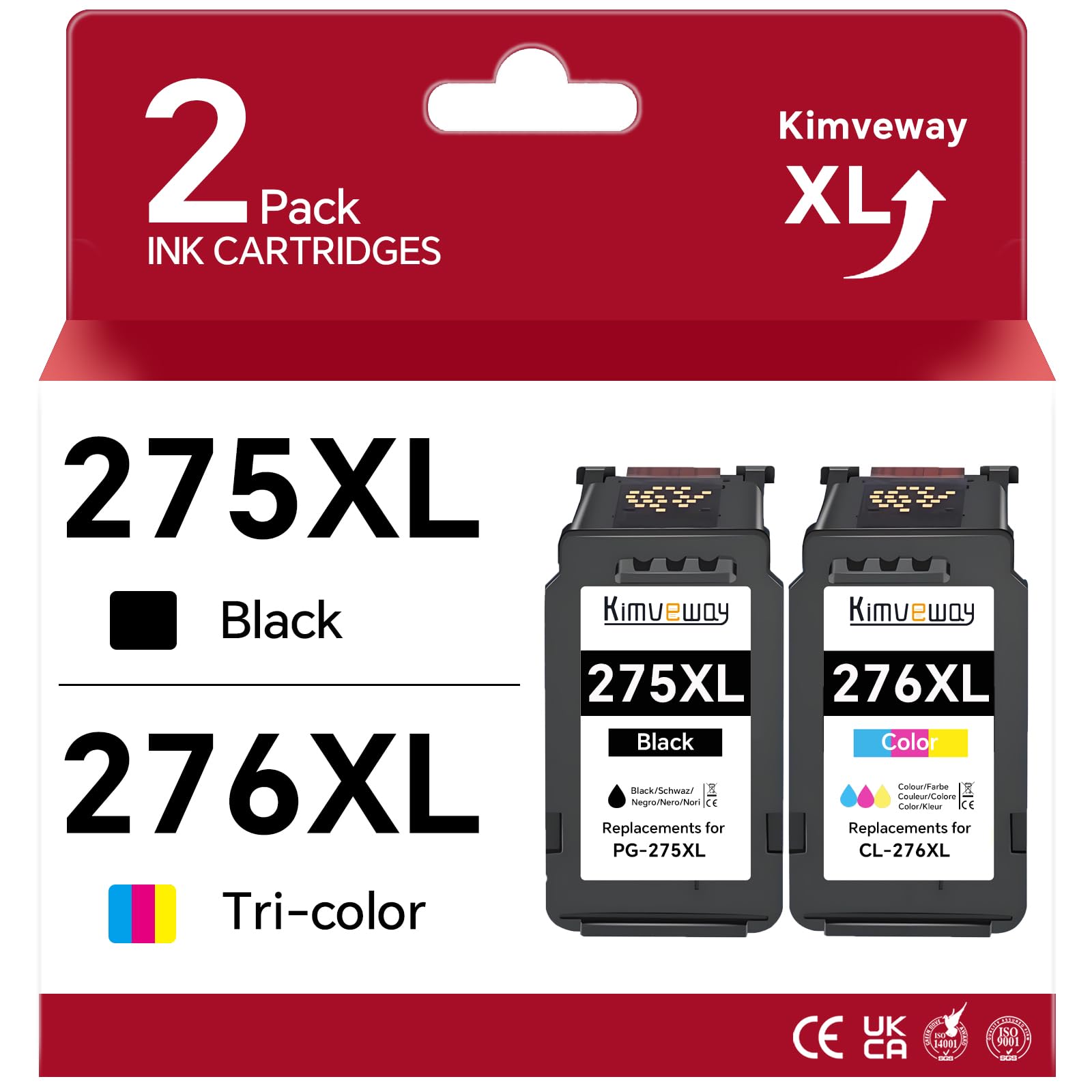 TS3722 TR4720 Printer for PG-275 XL CL-276 XL Ink Cartridges Combo Pack Compatible for Canon Ink 275 and 276 PG-275XL CL-276XL PG275 CL276 Work with Pixma TS3700 TR4700 TS3722 TR4722 (Black Color)