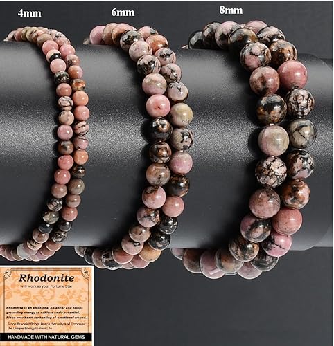 Vista 390 de MASSIVE BEADS Pulsera elástica de yoga hecha a mano con piedra natural, cristal curativo, energía, regalos para adultos unisex de 0.157 in, 0.236