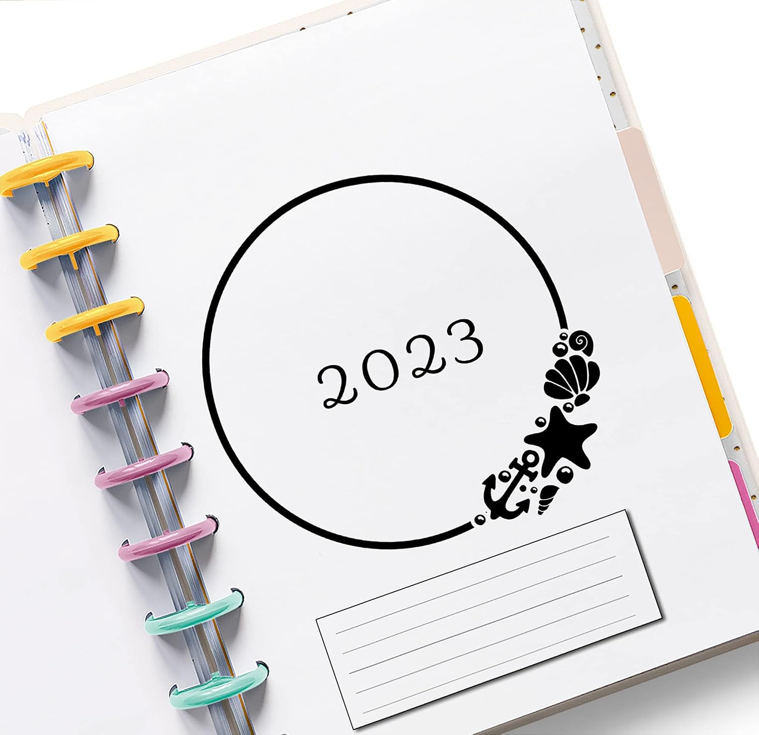 2023 Monthly Planner Calendar Refills for 9 Disc Classic Planners, Loose-Leaf Inserts, 12 Month 9-Disc Planner, 7”x9.25” Size 9-Ring, minimalist (Shell 2023), Black and White