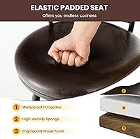 Vista 7 de COSTWAY Taburetes de bar para isla de cocina, taburetes de bar giratorios de altura de asiento ajustable de 24/30 pulgadas, asiento acolchado