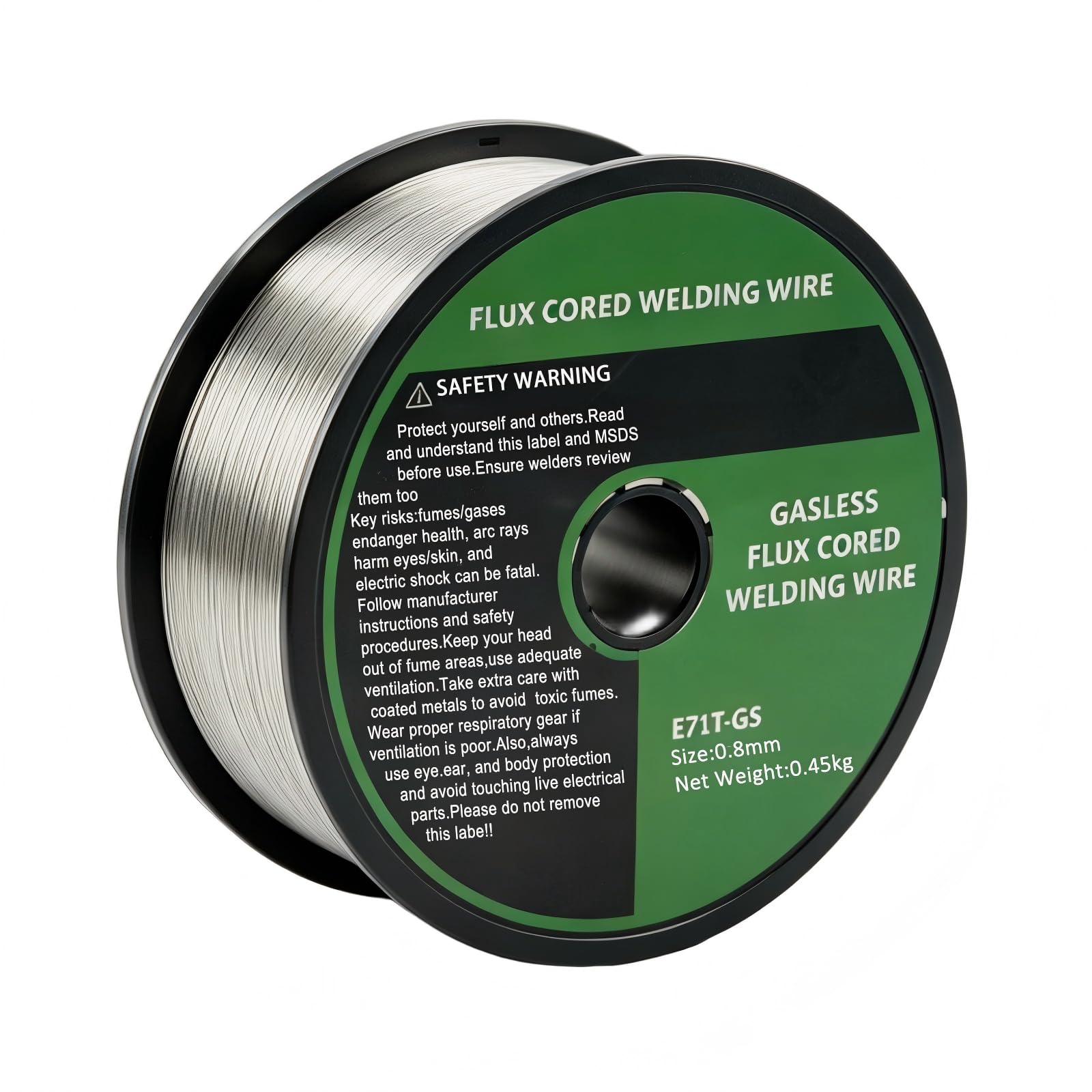Reboot Flux-Cored Wire 0.8MM E71T-GS 0.45KG, Mild Steel Gasless Self-Shielded Wire for MIG Welding Equipment, Without Gas Self Shielded, Suitable for Outdoor, workshops and Beginners,1Pack