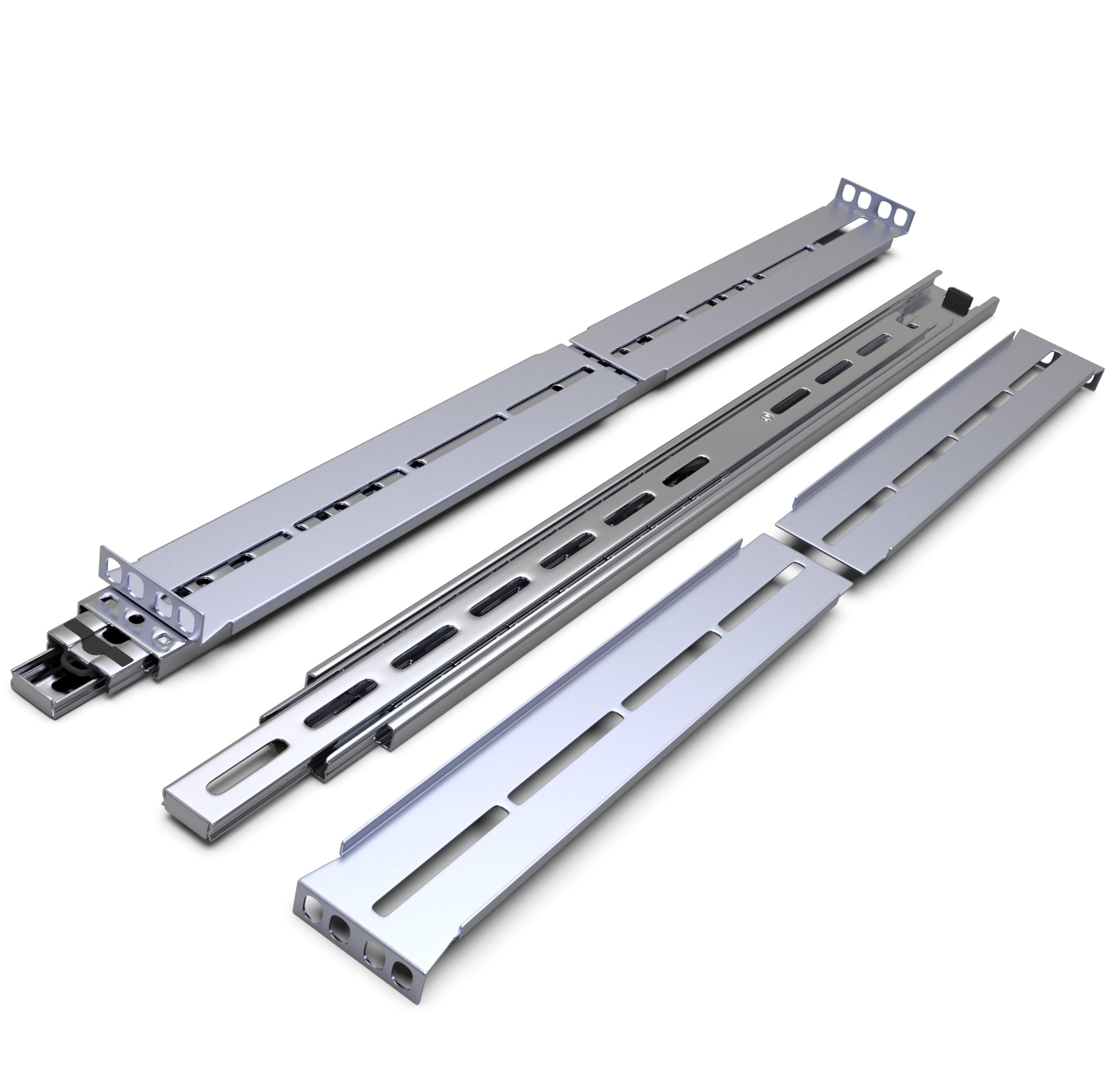 Rackmount-Gleitschienen – Kit für 1U-4U-Gehäuse (verstellbar von 66 cm bis 101,6 cm Tiefe), 2 oder 4 Schieber für Servergehäuse (kompatibel mit jedem Standard-Rack, Schrank, Computergehäuse) Tupavco