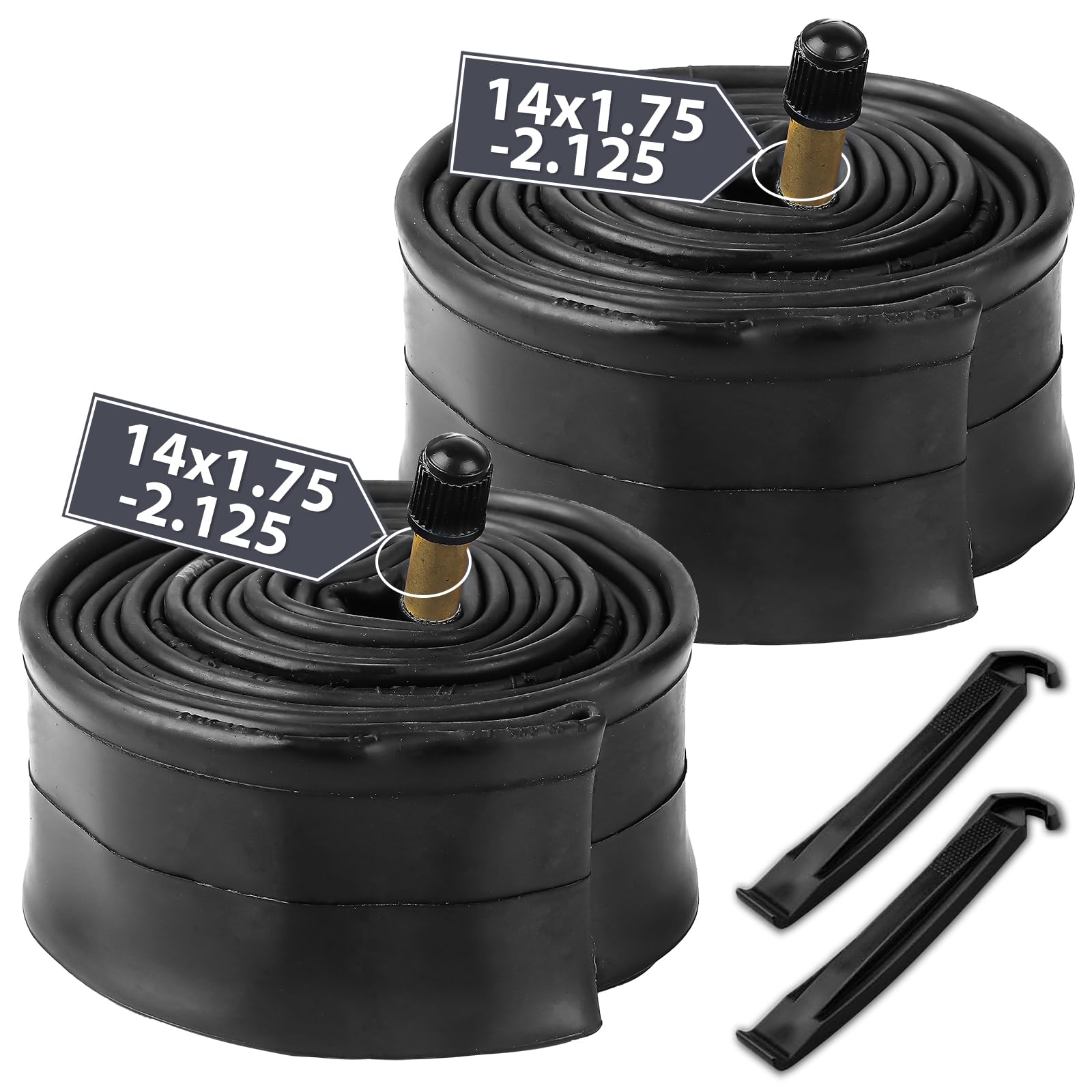 Amazon | MOHEGIA 2本セット 自転車チューブ: 14×1.75/1.95/2.10