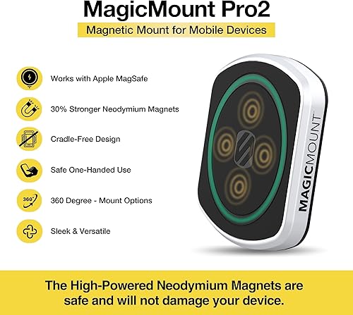 Miniatura 7 de Scosche MP2FM-XCES0 MagicMount Pro2 - Kit de montaje magnético universal para teléfono celular compatible con MagSafe, iPhones, Galaxy, Pixel y