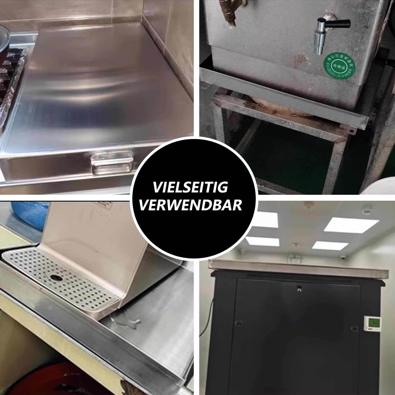 Bandeja de Goteo Rectangular de Acero Inoxidable para Unidades de Aire Acondicionado Exteriores y bandejas para macetas. Duradera y Resistente a la Intemperie, Evita filtraciones de Agua.