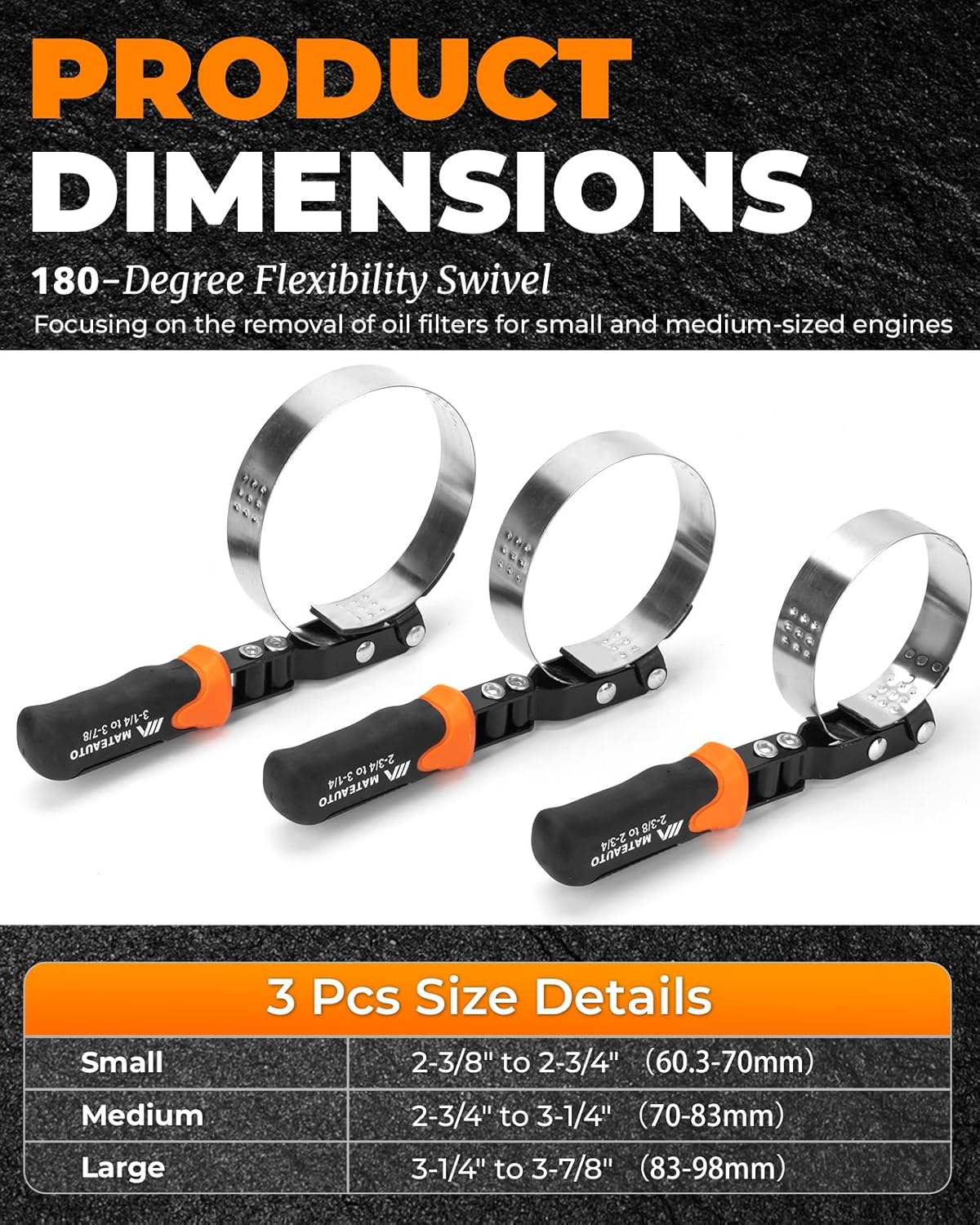 11-Piece Oil Filter Wrench Set with Storage Case - 12" Adjustable Oil Filter Pliers, 3-Jaw Removal Tool, and Swivel Wrenches (2-3/8" to 3-7/8") for Auto and Motorcycle Repair