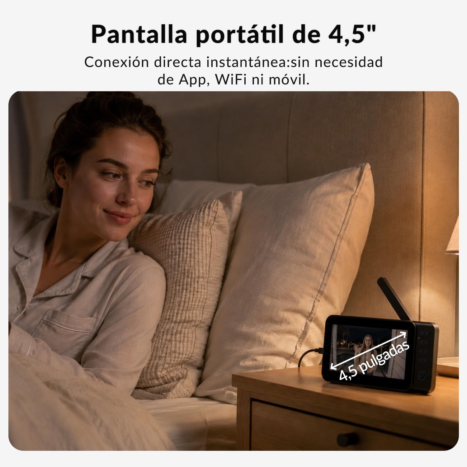 Zeerkeer Timbre Inalámbrico con Cámara y Pantalla 4.5" Sin WiFi | Detección PIR, Monitorización Manual, 170° Gran Angular, Batería de 4000mAh, Impermeable IP65, Audio Bidireccional