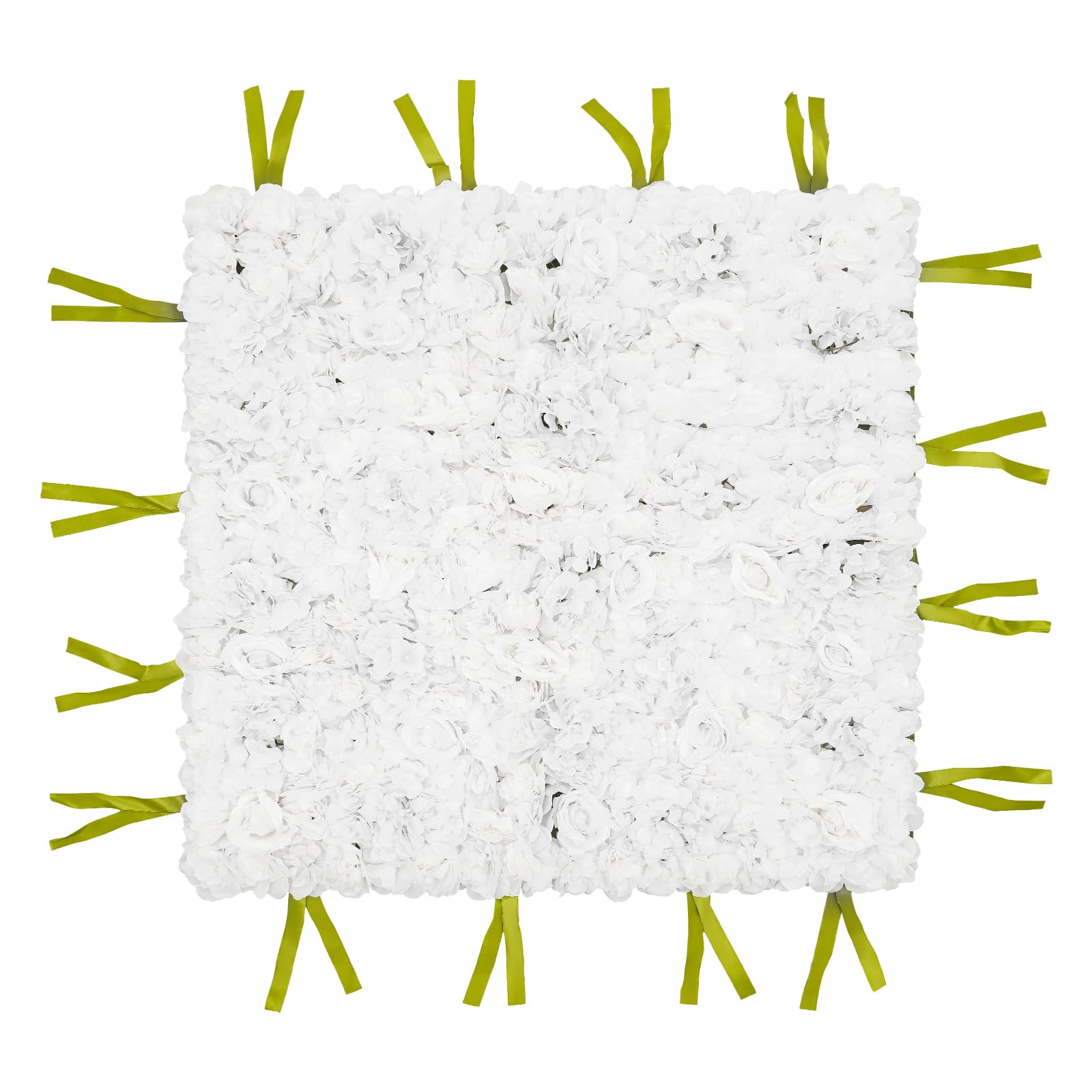 PINkOIJQ Artificial Flower Wall Panels White Roses and Hydrangeas for Living Room Wall DIY Cut with Scissors