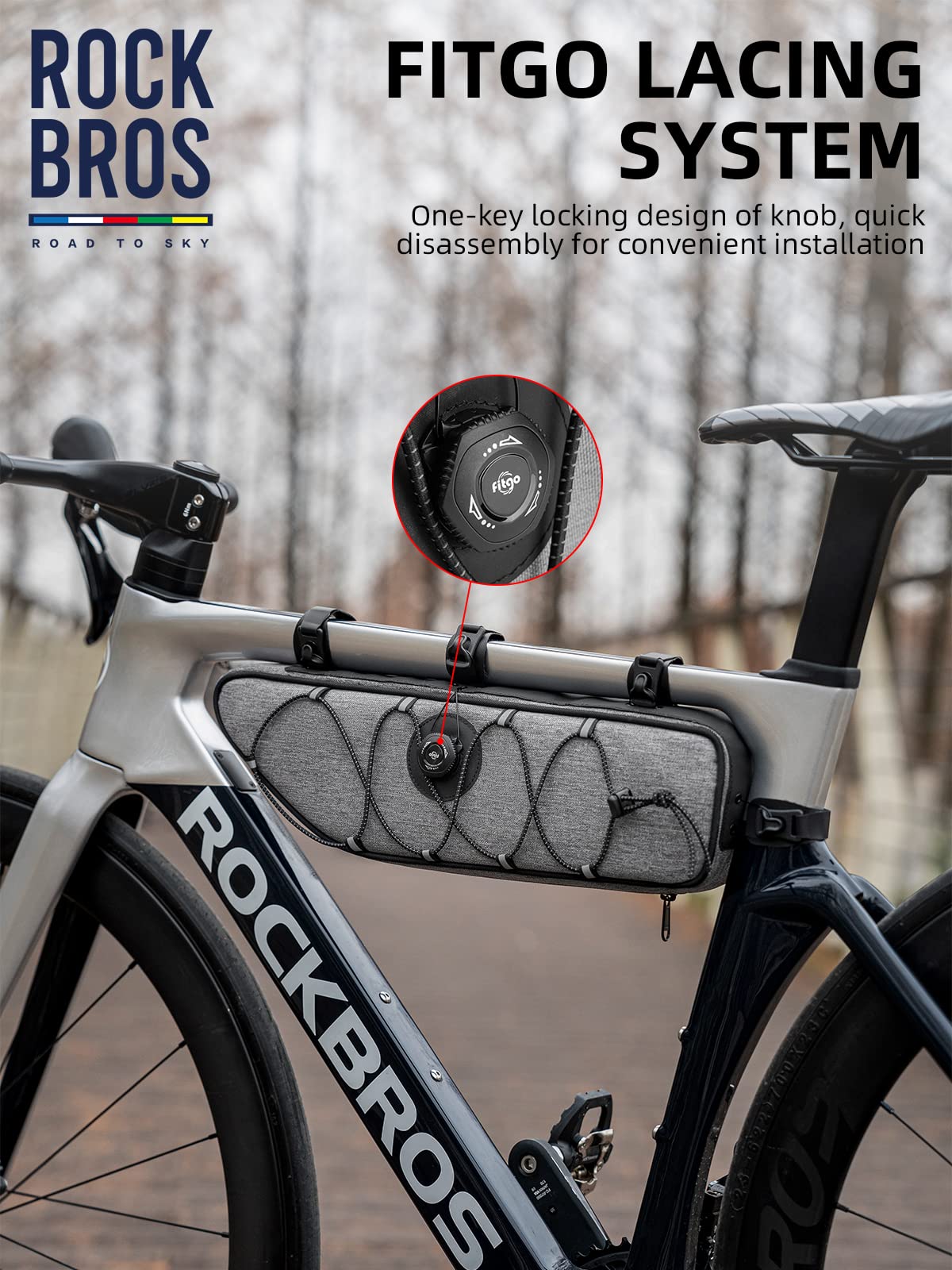 ROCKBROS Sacoche de cadre de vélo étanche pour vélo - Série Road to Sky