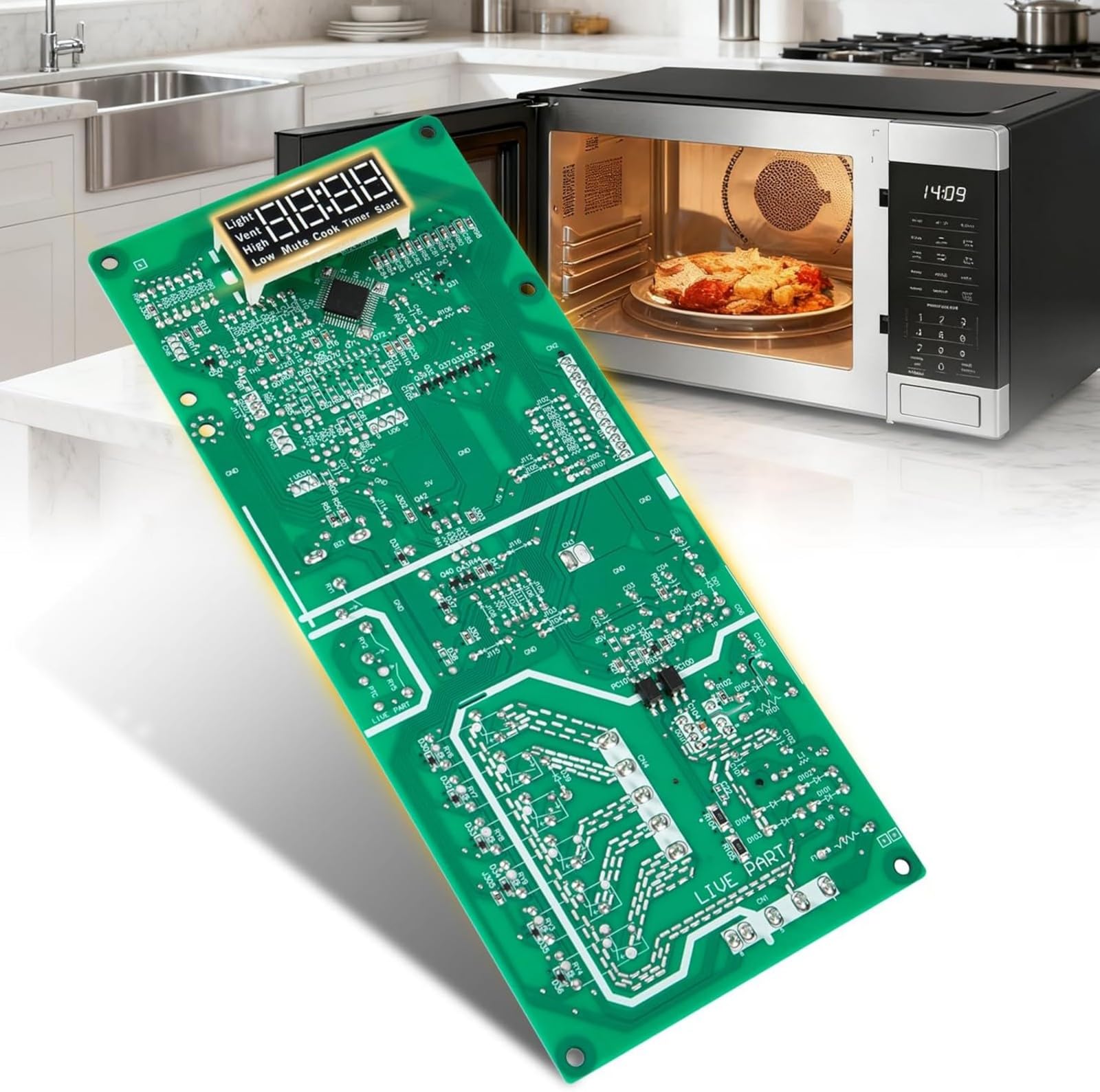 Eficiente placa de control de lavavajillas pieza de reparación de repuesto adecuada para numerosos modelos con programas de lavado inteligentes
