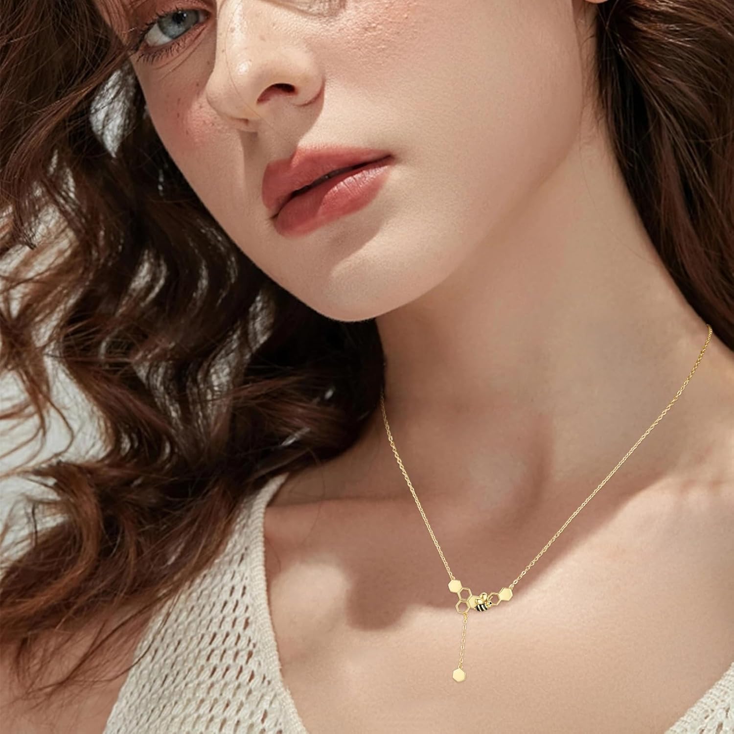 CUOKA MIRACLE Bee Necklaces for Women 925 Sterling Silver Honey Bee Pendant Necklace Animal Jewelry Lovely Gift for Friends Lover Wife