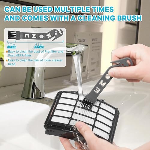 Miniatura 4 de Filtro de repuesto NV360 para Shark Navigator Lift Away Vacuum ZU503AMZ, NV350, NV351, NV352, NV355, NV356E, NV357, NV360, NV370, UV550, 1 HEPA + 2