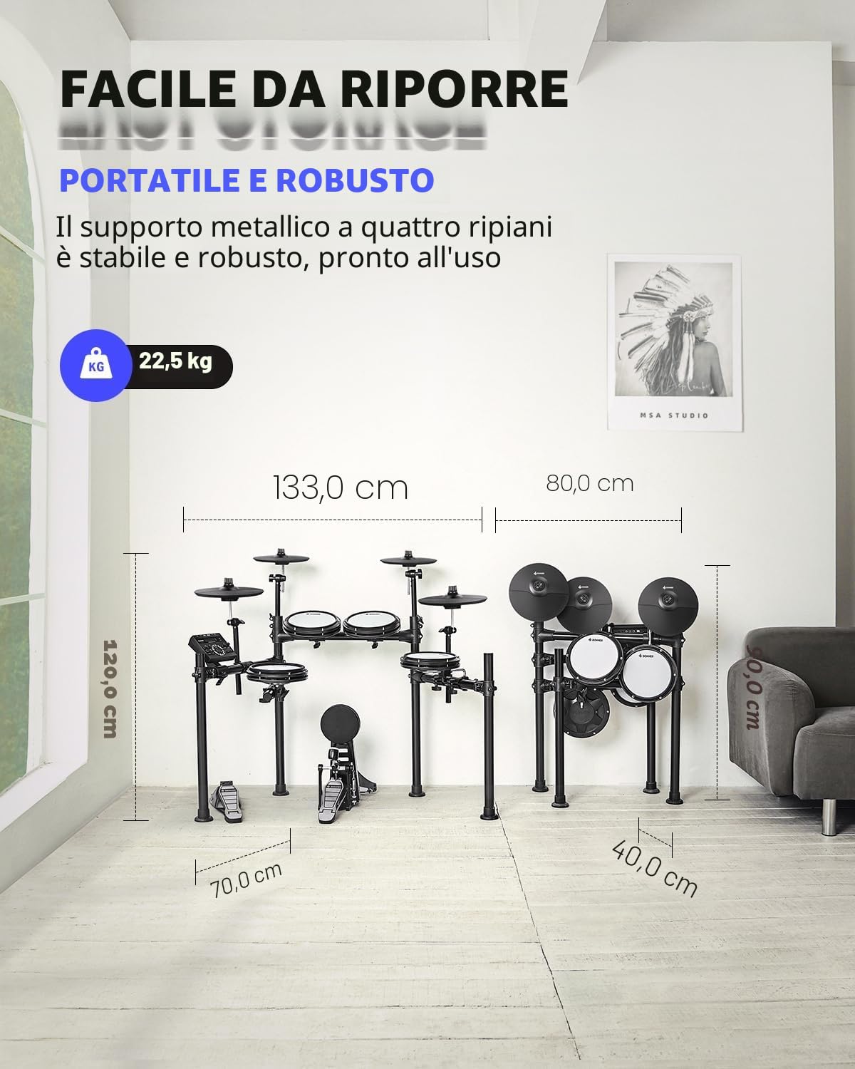 Donner DED-200 Electric Drum Set z Tronem Pałeczkami Słuchawkami Kablem Audio
