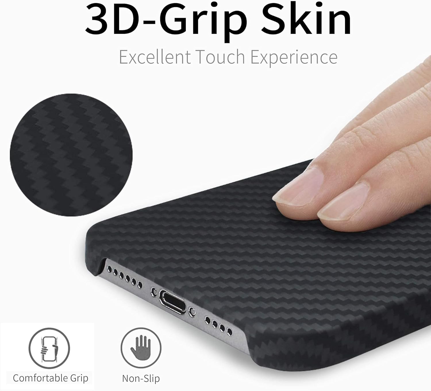 Prоmо 40% оƒƒ AIMOSIO Slim Case Compatible with iPhone 12 pro max,2020 6.7 3D-Grip 100% Aramid Fiber Minimalist Phone Case,[Real Body Armor Material] Non Slip Strongest Durable Snugly Fit Ultra-Thin Snap-on Case