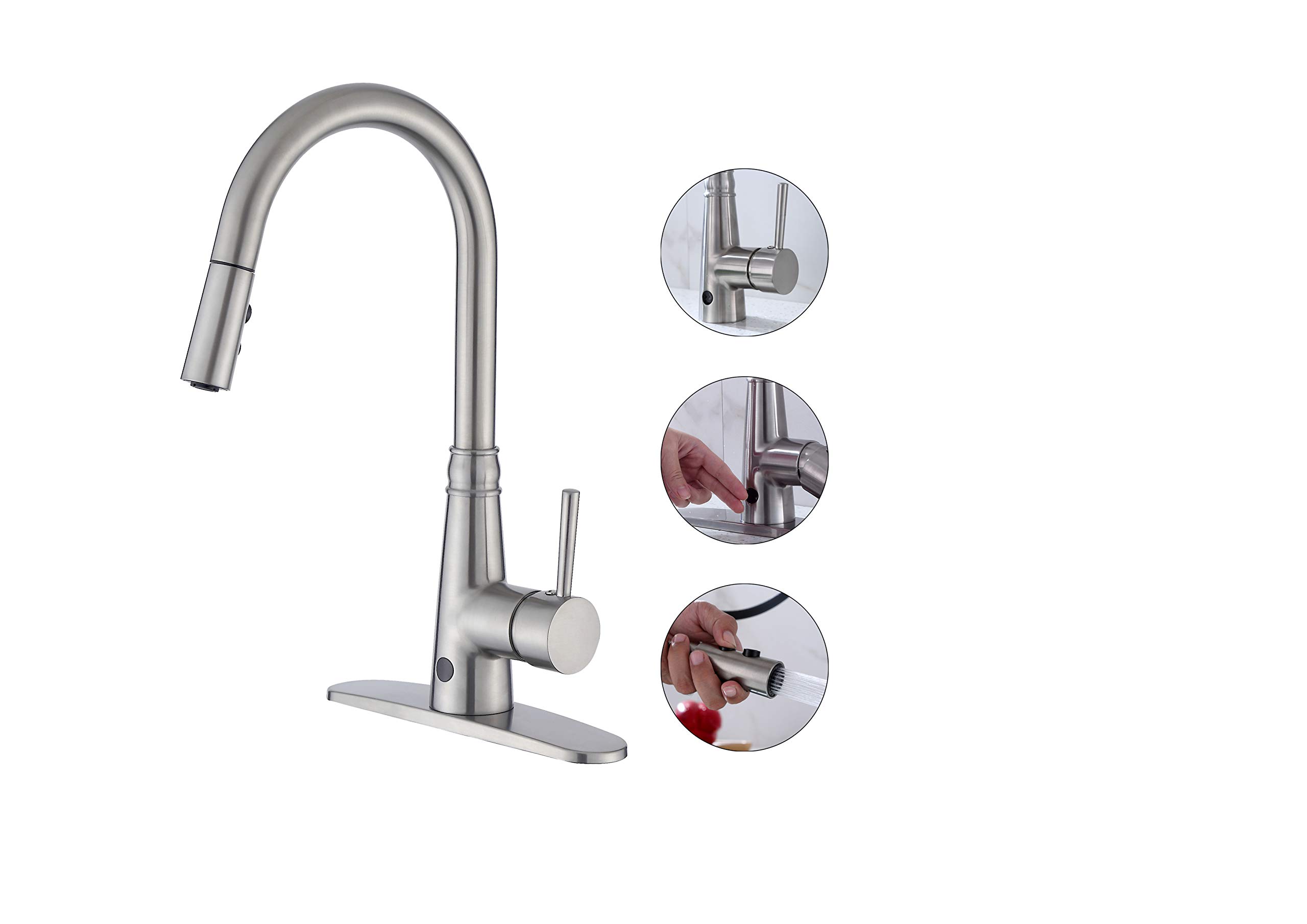 Buyhive Sensor Kitchen Faucet Touchless Pull Down Sprayer Touch