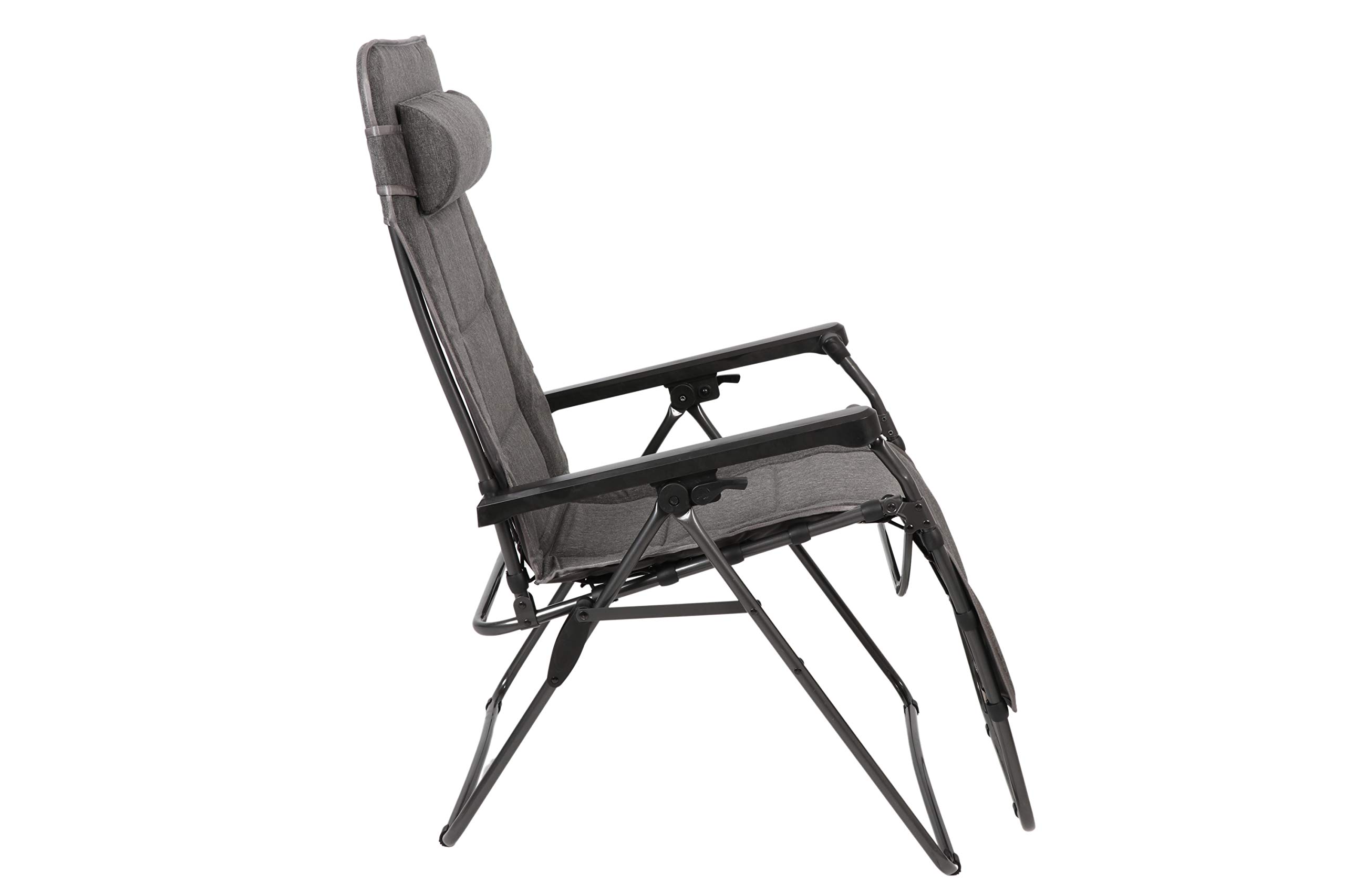 Westfield ® Relaxliege Basic anthrazit gepolstert bis 120 kg belastbar | bis 120 kg belastbar, wetterfest, Liegestuhl, Campingliege, Campingstuhl