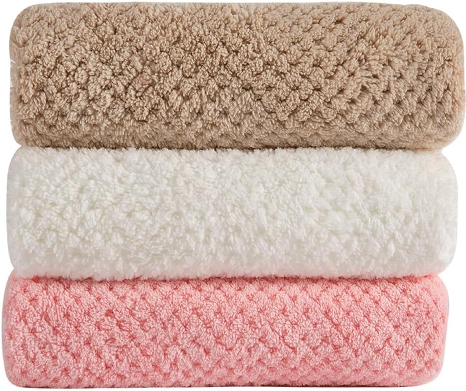 Towels, Pineapple Grid Towels Dry Hair Towels for Household Use Thickened Adult Soft and Absorbent Wash Towels