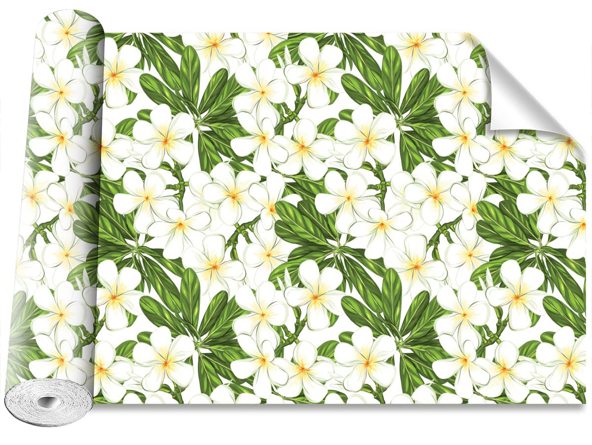 Papier peint fleurs de plumeria camouflage pour mur abîmé 152x104cm