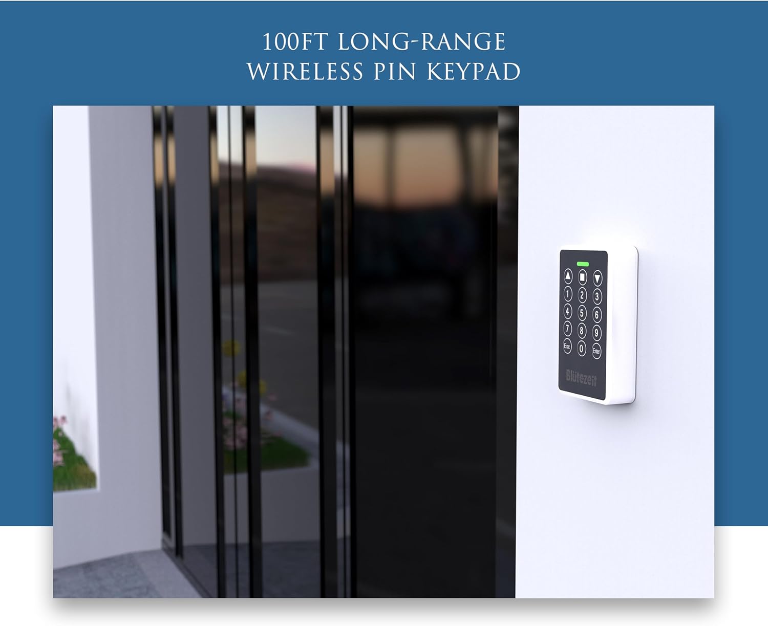 Blütezeit wireless PIN keypad mounted on a wall