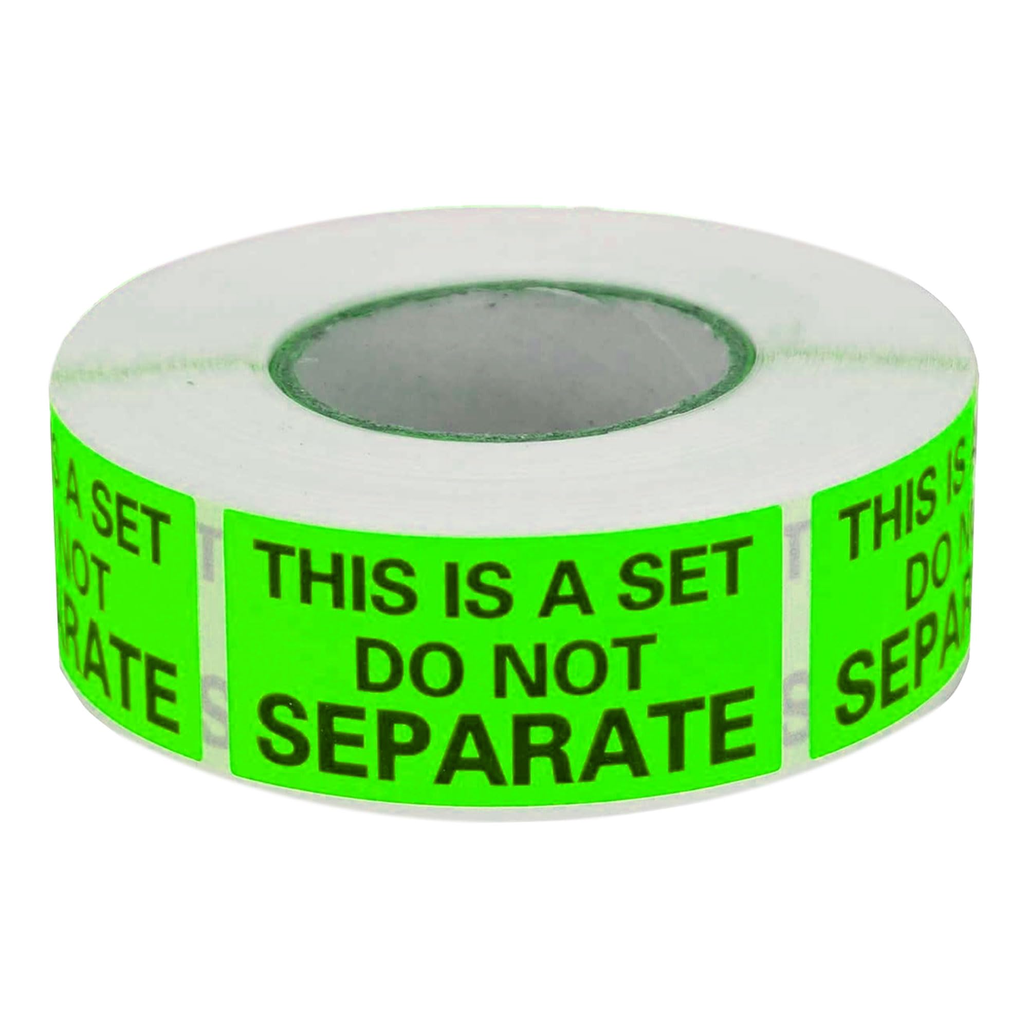 Este es un juego de etiquetas que no separan (1 pulgada x 2 pulgadas - 500/rollo), etiquetas de embalaje de Logística de Amazon, verde neón, 20 rollos - total 10.000 etiquetas