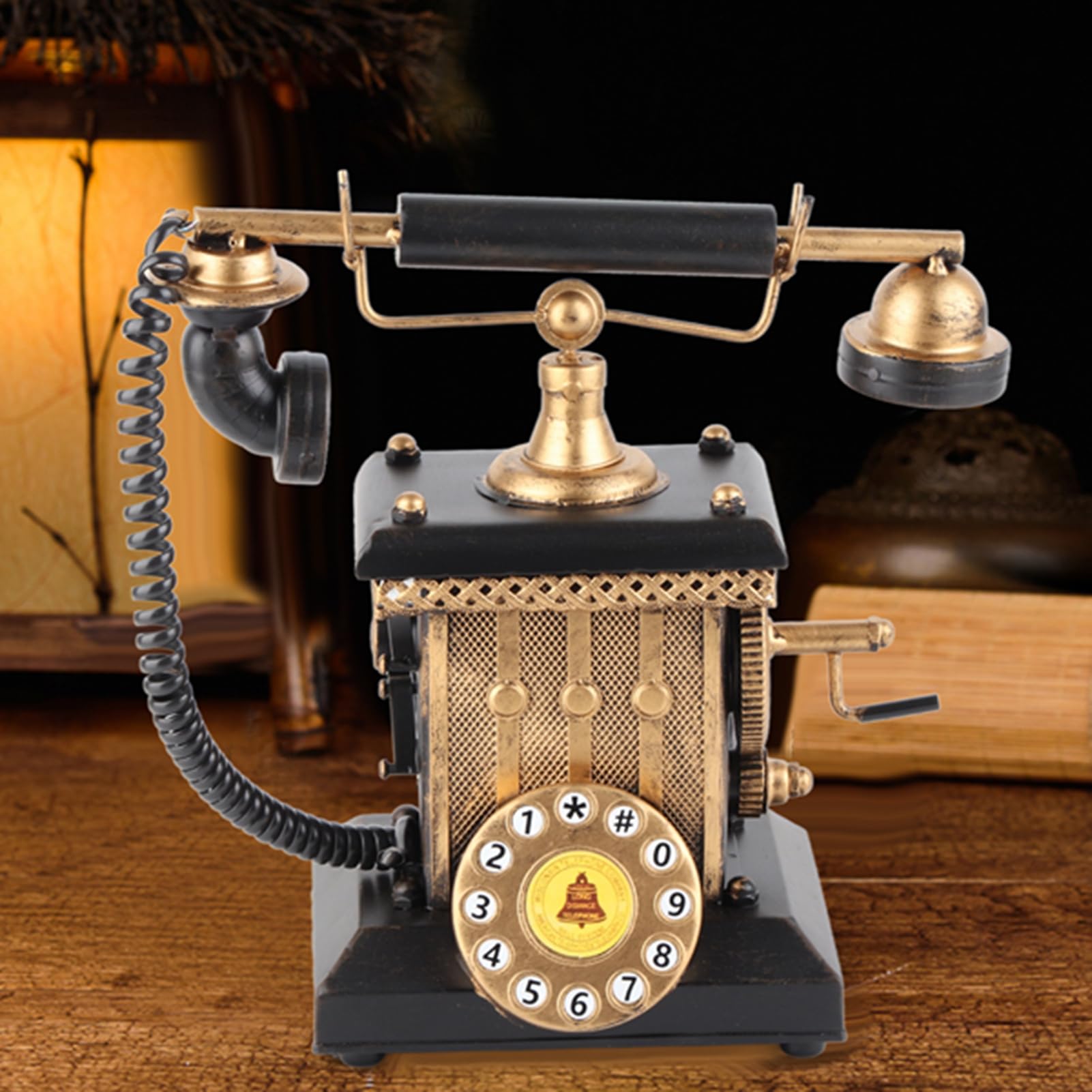 QANYEGN Retro Telephones Decoration, European Style Hand Operated Telephone Decor for Bedroom Living Room Window Display Decoration