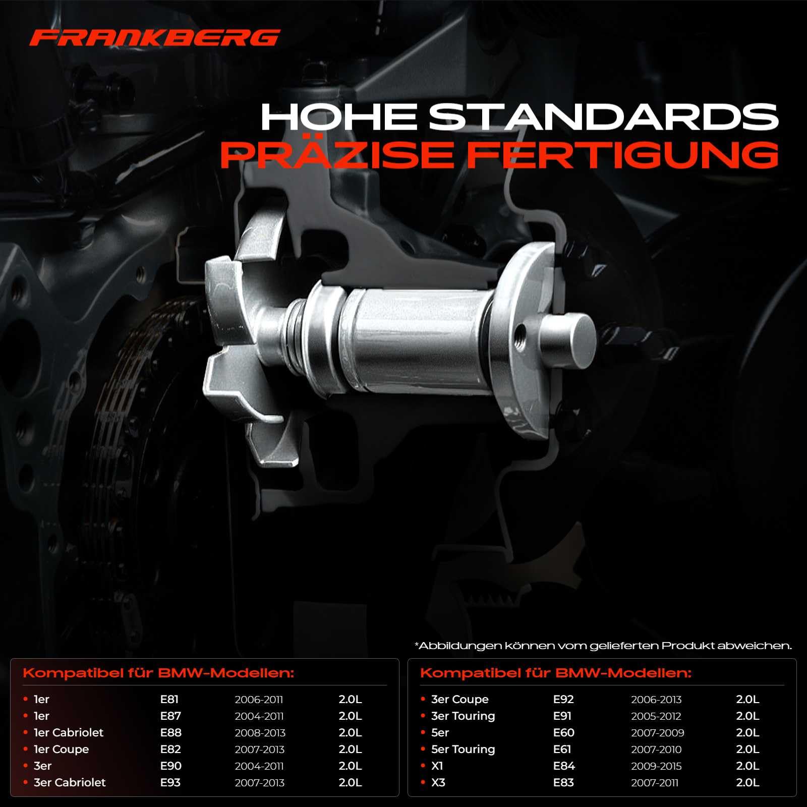 Frankberg Wasserpumpe Kompatibel mit 1er E81 E82 E87 E88 2.0L 2004-2013 3er E90 E91 E92 E93 2.0L 2004-2013 5er E60 E61 2.0L 2007-2010 X1 E84 2009-2015 X3 2007-2011 Replace# 11517807311