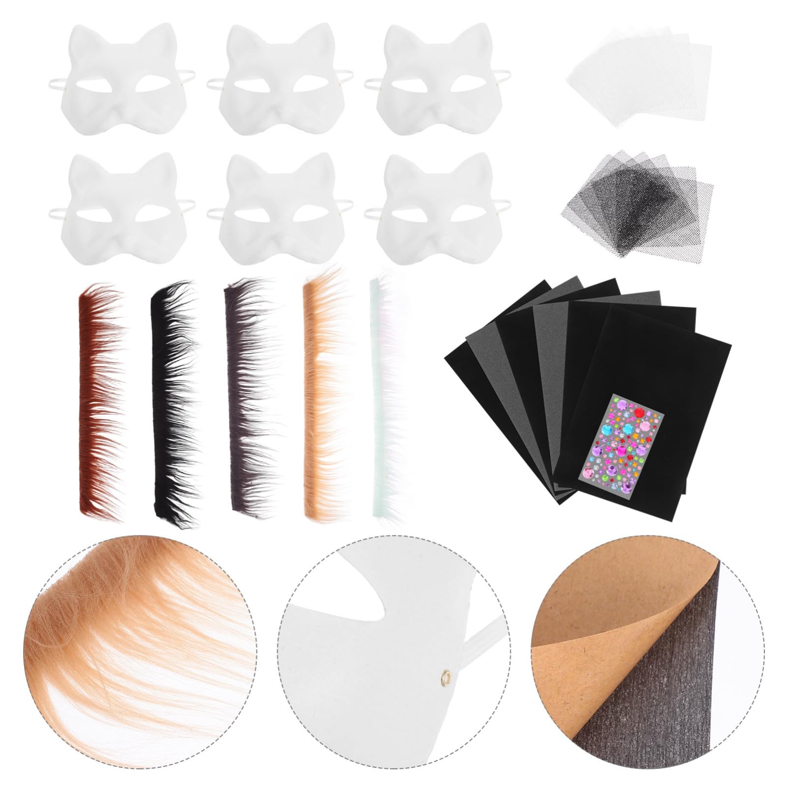 Maschere Animali Decorativi per Feste Maschera Cat Vuota per Diy Accessori per Cosplay e Balli Maschera Include Elementi Decorativi per Personalizzazione e Creatività Dei