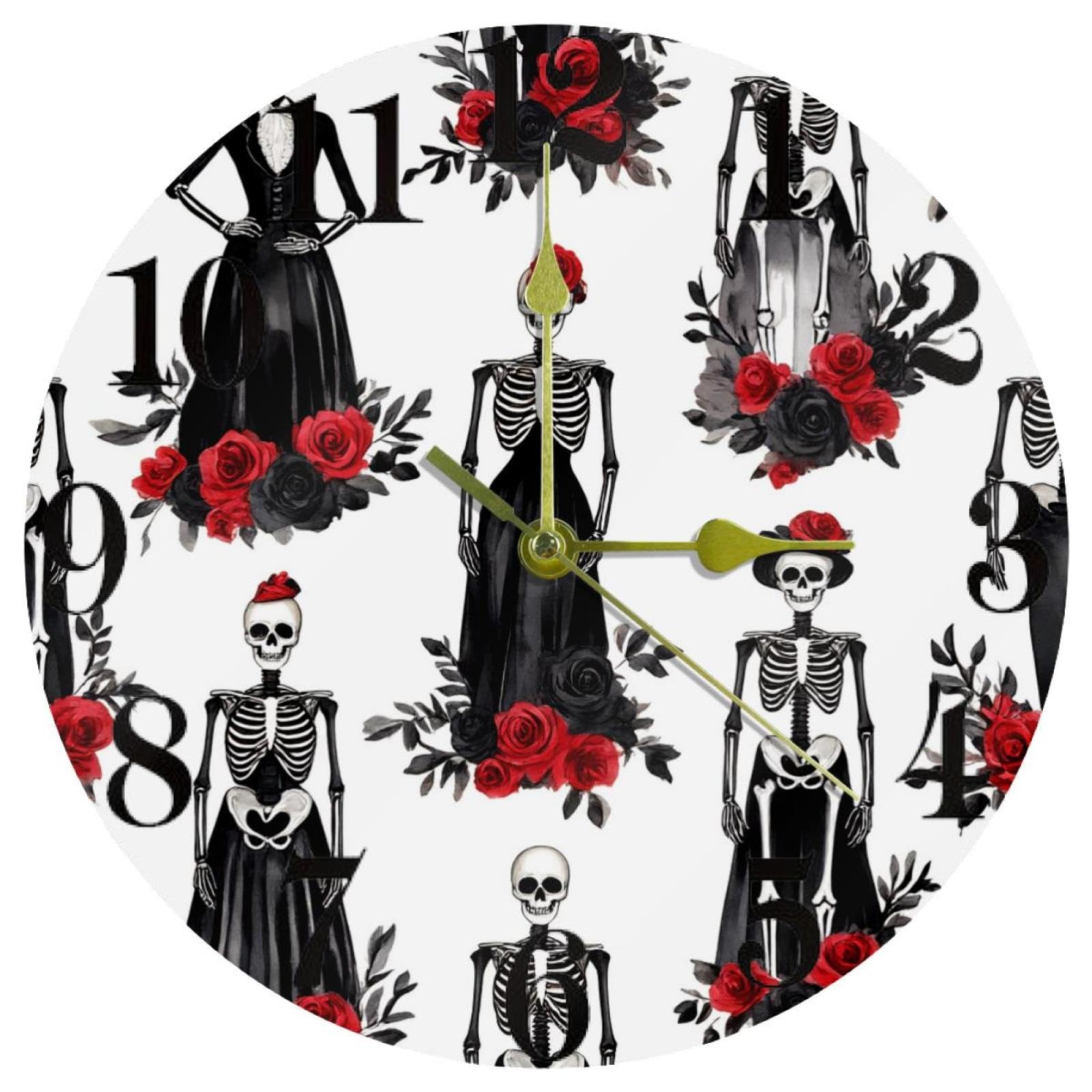 Horloge murale squelette mariée et marié cadeau idéal pour la maison