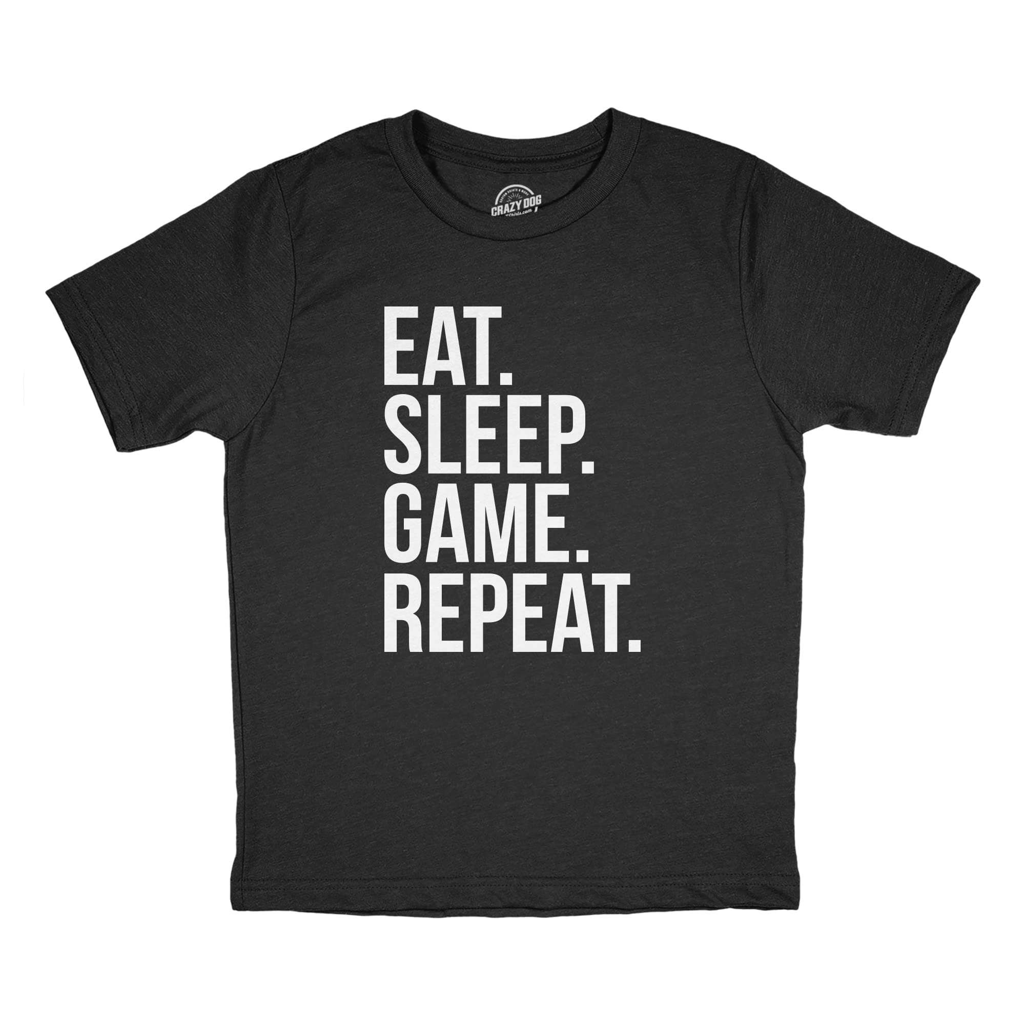 Youth Eat Sleep Game Repeat T Shirt Funny Nerdy Gamer Tee for Kids