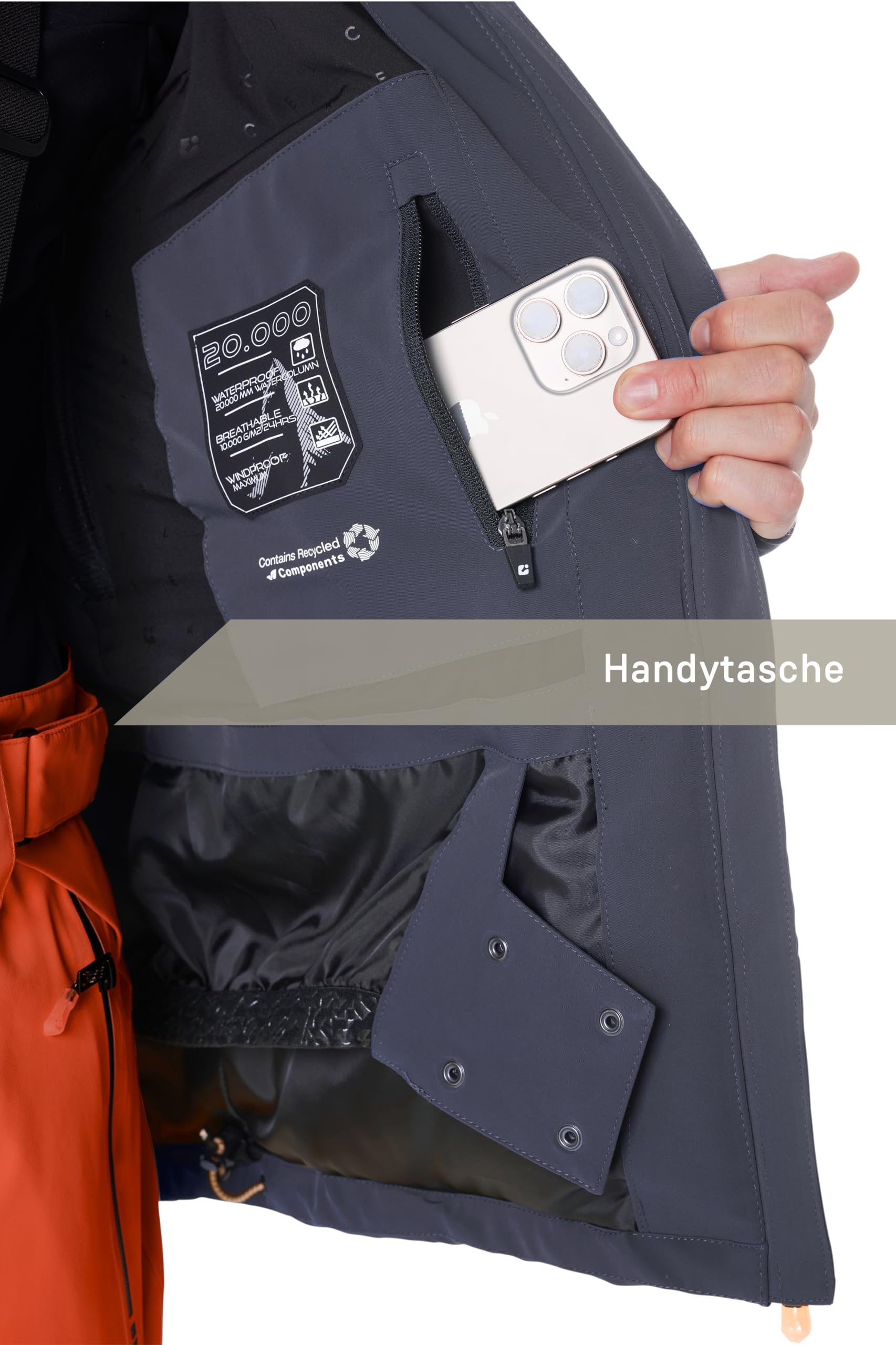 Killtec Herren Ksw 50 Mn Ski Jckt Skijacke/Funktionsjacke mit abzipbarer Kapuze, Schneefang und Unterarmventilation