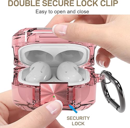 Miniatura 8 de Funda transparente con bloqueo para auriculares Samsung Galaxy Buds FE (2023)Buds 2 Pro (2022)Buds 2 (2021)Buds Pro (2021)Buds Live (2020) Funda con