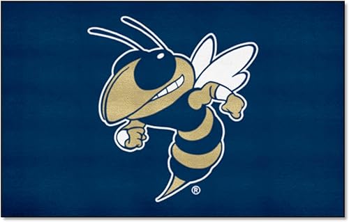 FANMATS 23994 Georgia Tech Yellow Jackets Ulti-Mat Rug - 5 x 8 pies, alfombra de área para fanáticos de los deportes, alfombra de decoración del