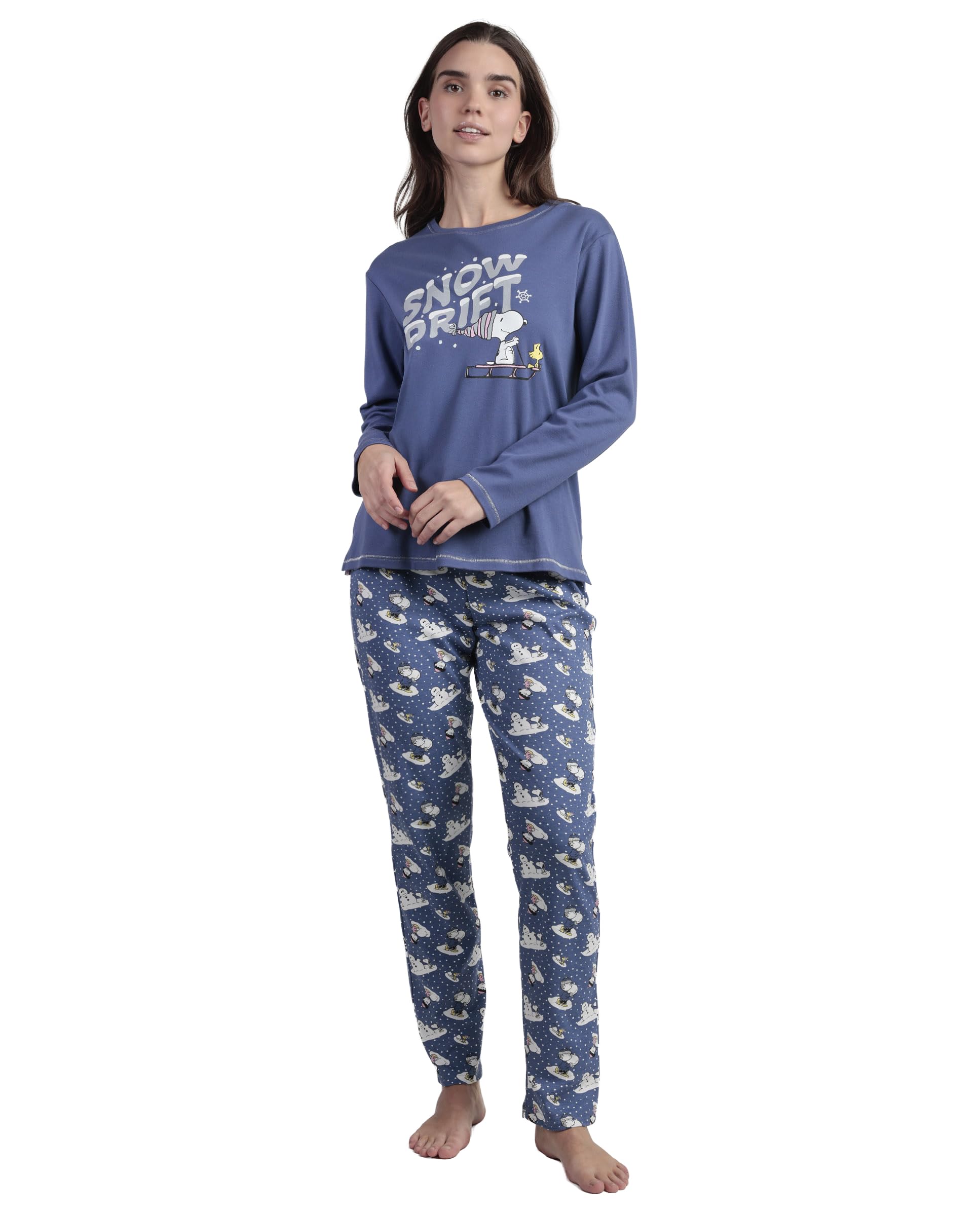 PEANUTS Pijama Manga Larga Snow Drift para Mujer