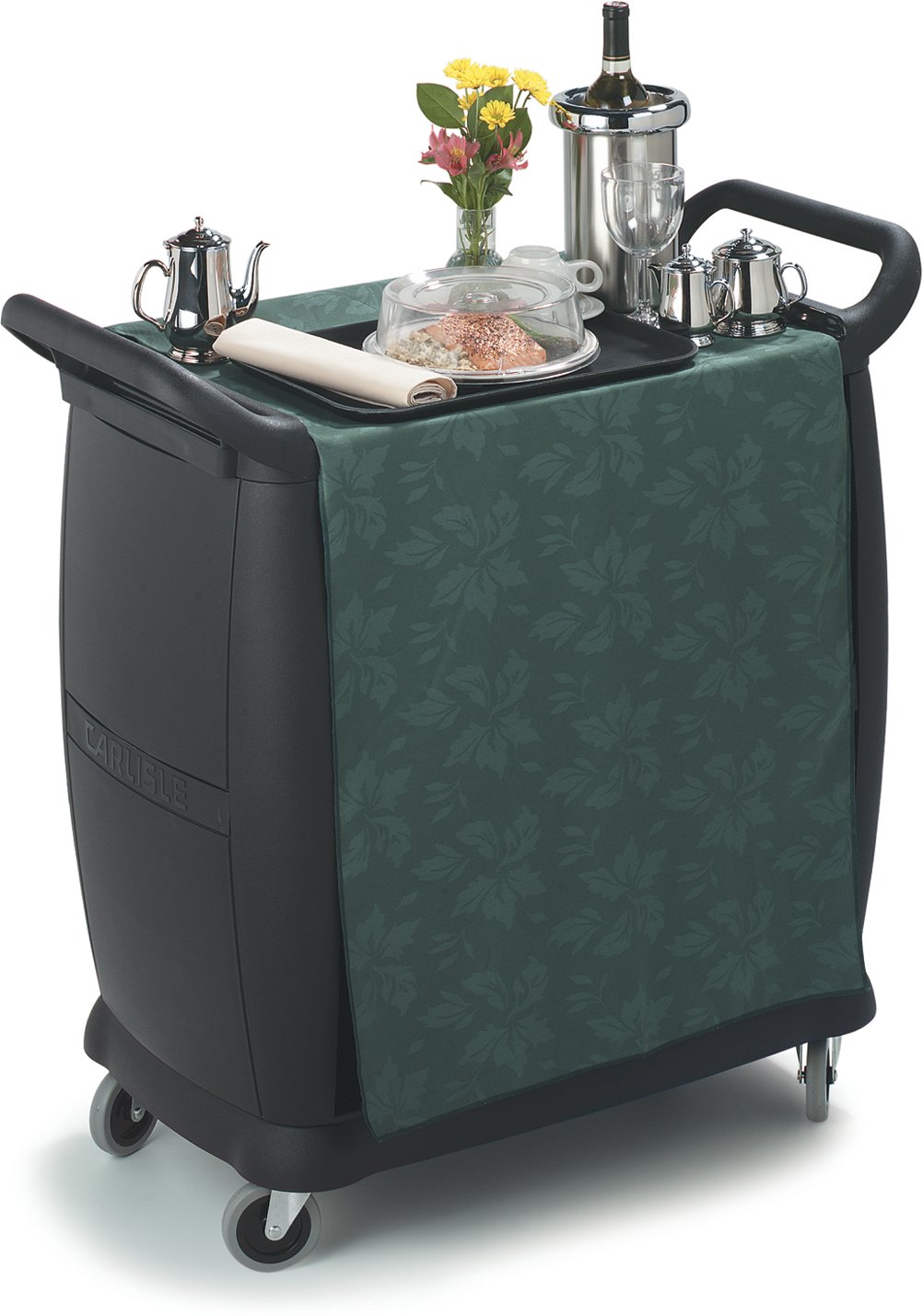 Foodservice Utility Cart - 3 Shelf Black Bussing Cart -6