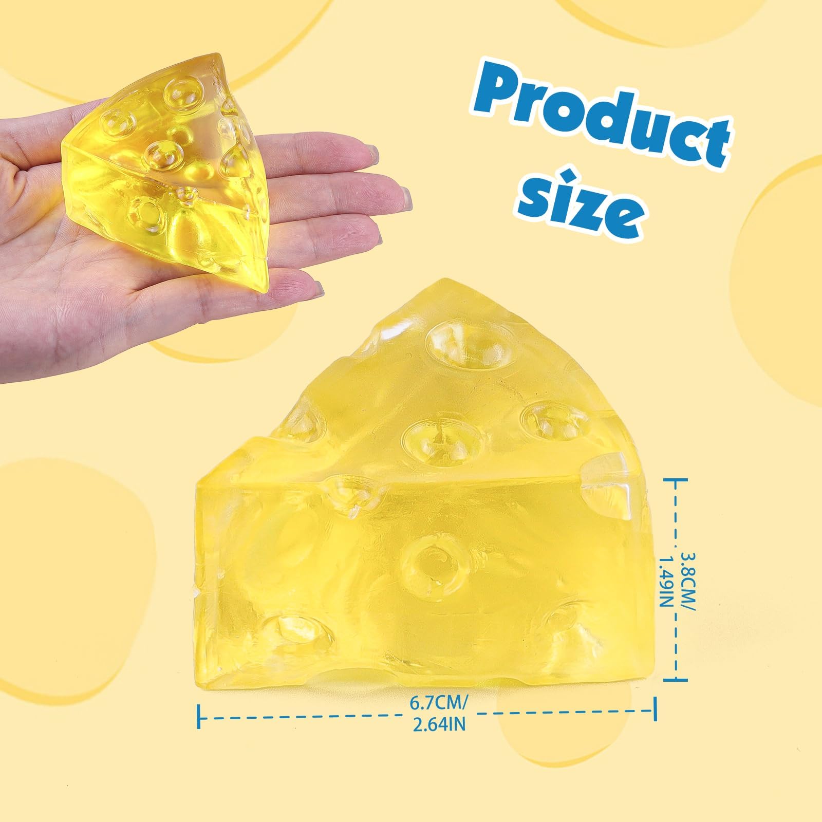 2 szt. Cheese Squishies, super miękka piłka antystresowa o powolnym wzroście, zabawka do wyciskania, uwalnia lęk, fidget, nowość, prezenty urodzinowe, nagrody w klasie, 2 szt
