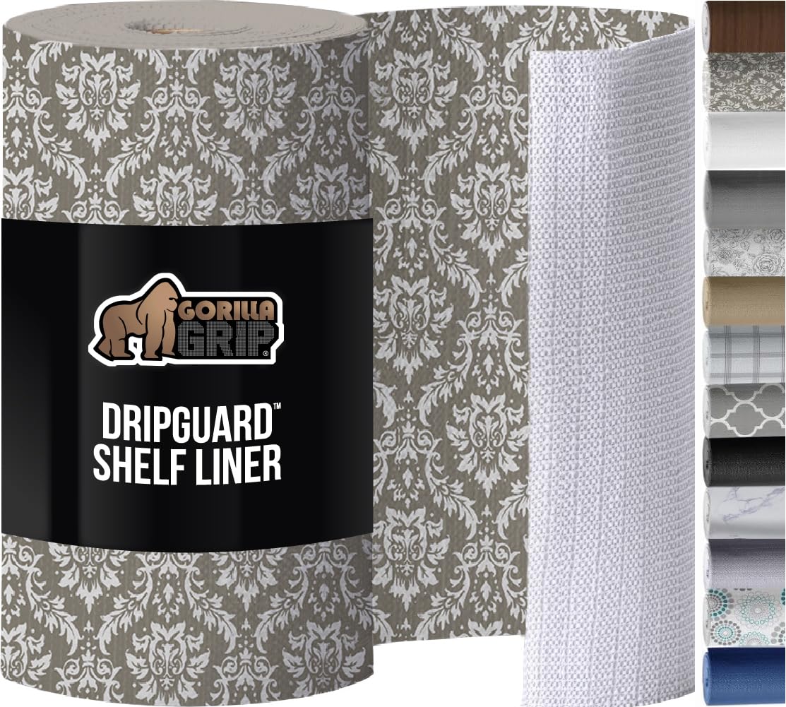 GORILLA GRIP DripGuard Drawer and Shelf Liner for Cabinet, Slip Resistant Non Adhesive Protection for Kitchen, BPA Free Smooth Surface Plastic Liners for Cabinets, Bathroom Drawers, 12x20, White — view 10