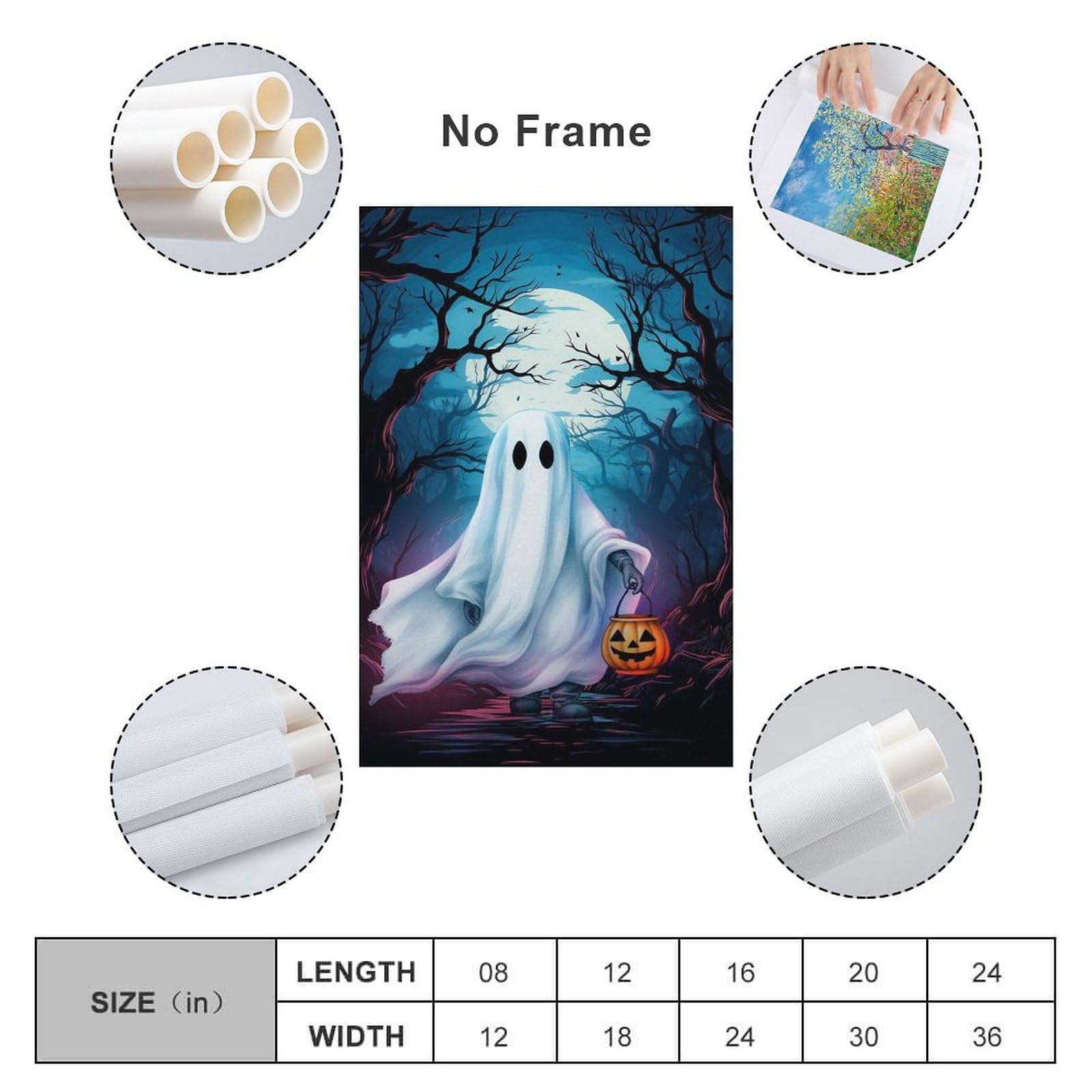 Amazon.com: Ghost Holding A Pumpkin, Gothic Art Poster, Spooky