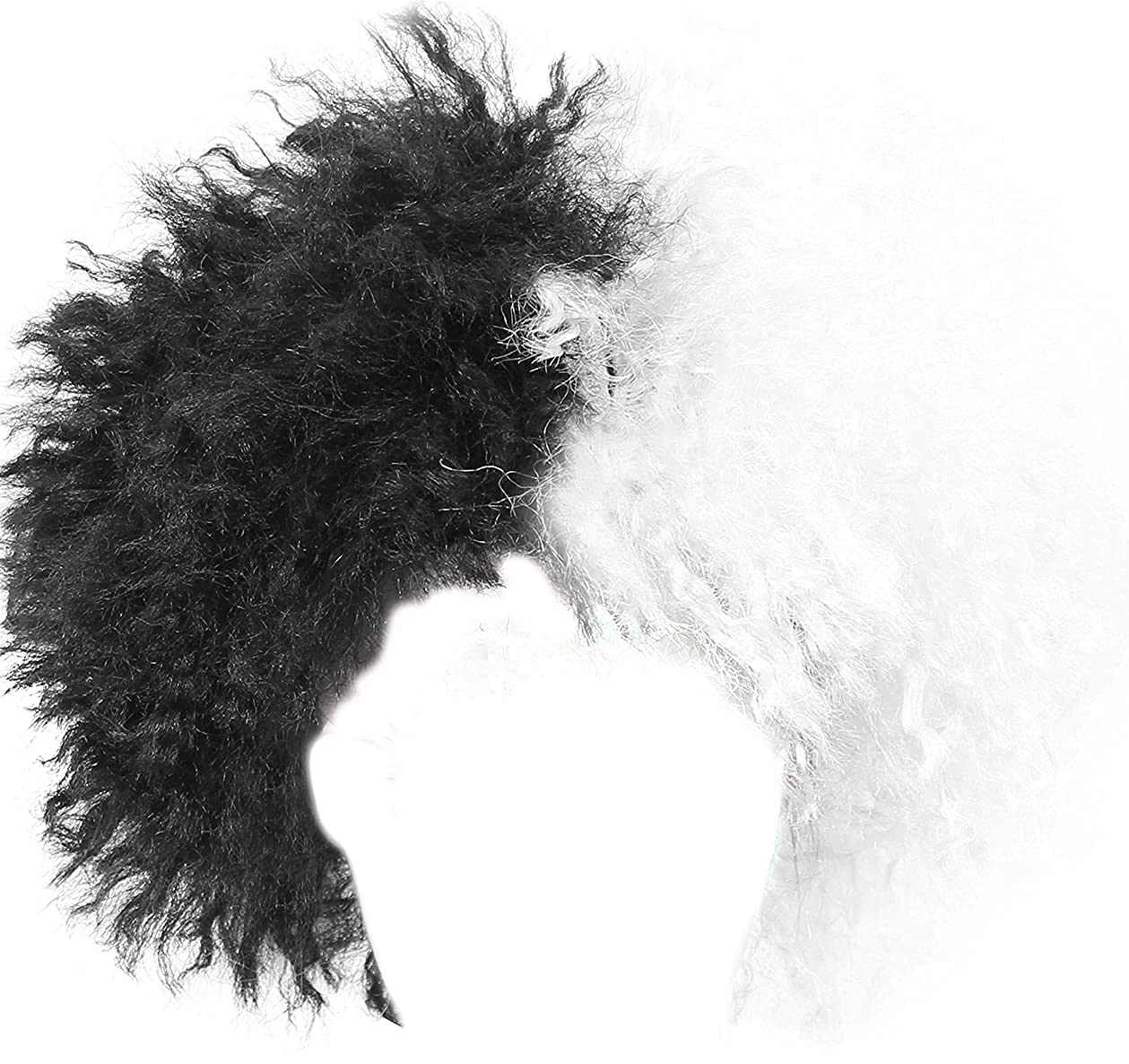 Buy Cruella Fancy Dress Set Evil Dog Lady 50/50 Style Black & White Wig