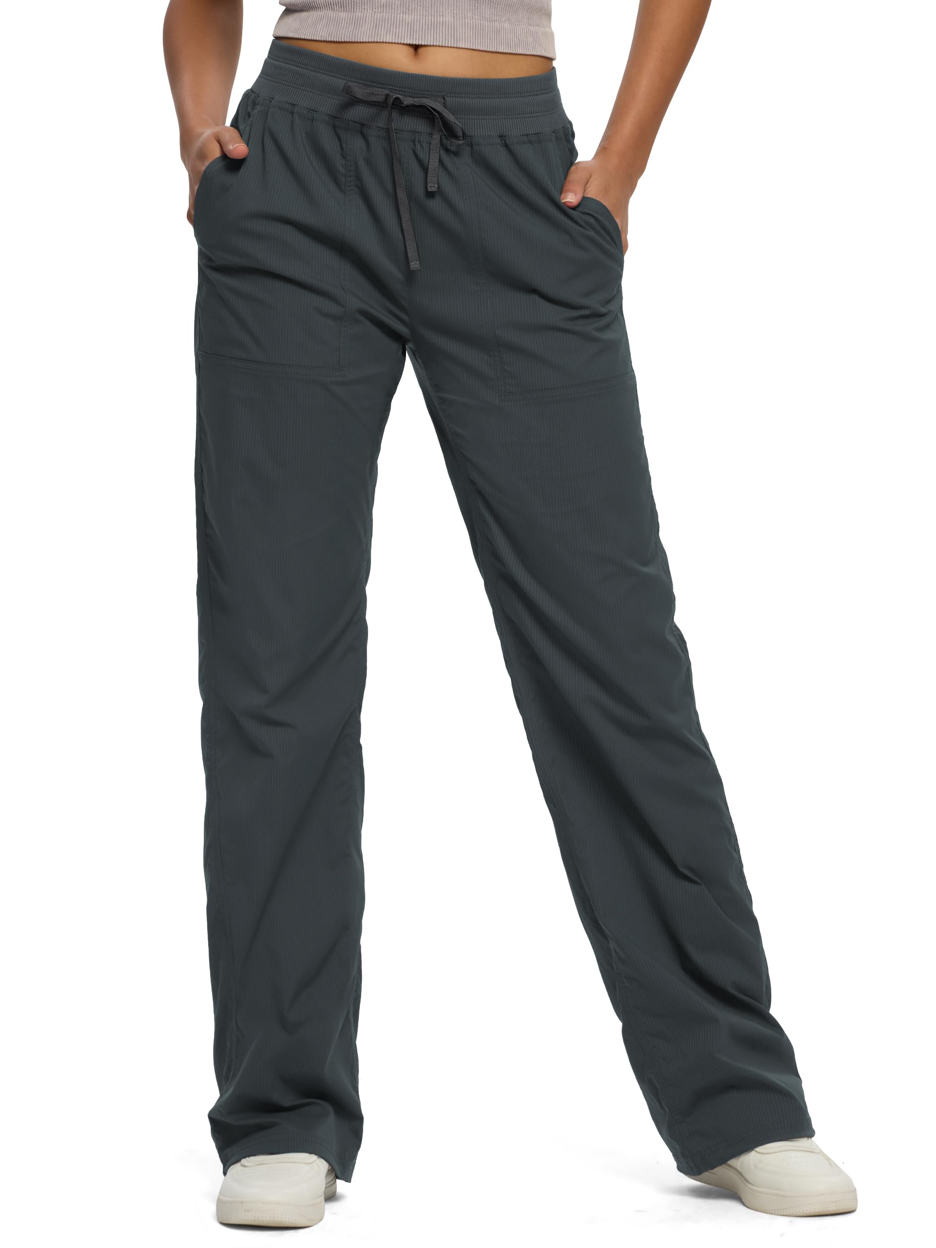 SEVEGO Women's 30"/32"/34"/36"/38" Tall Inseam Lightweight Dance Studio Pants Ruched Workout Athletic Casual Pants